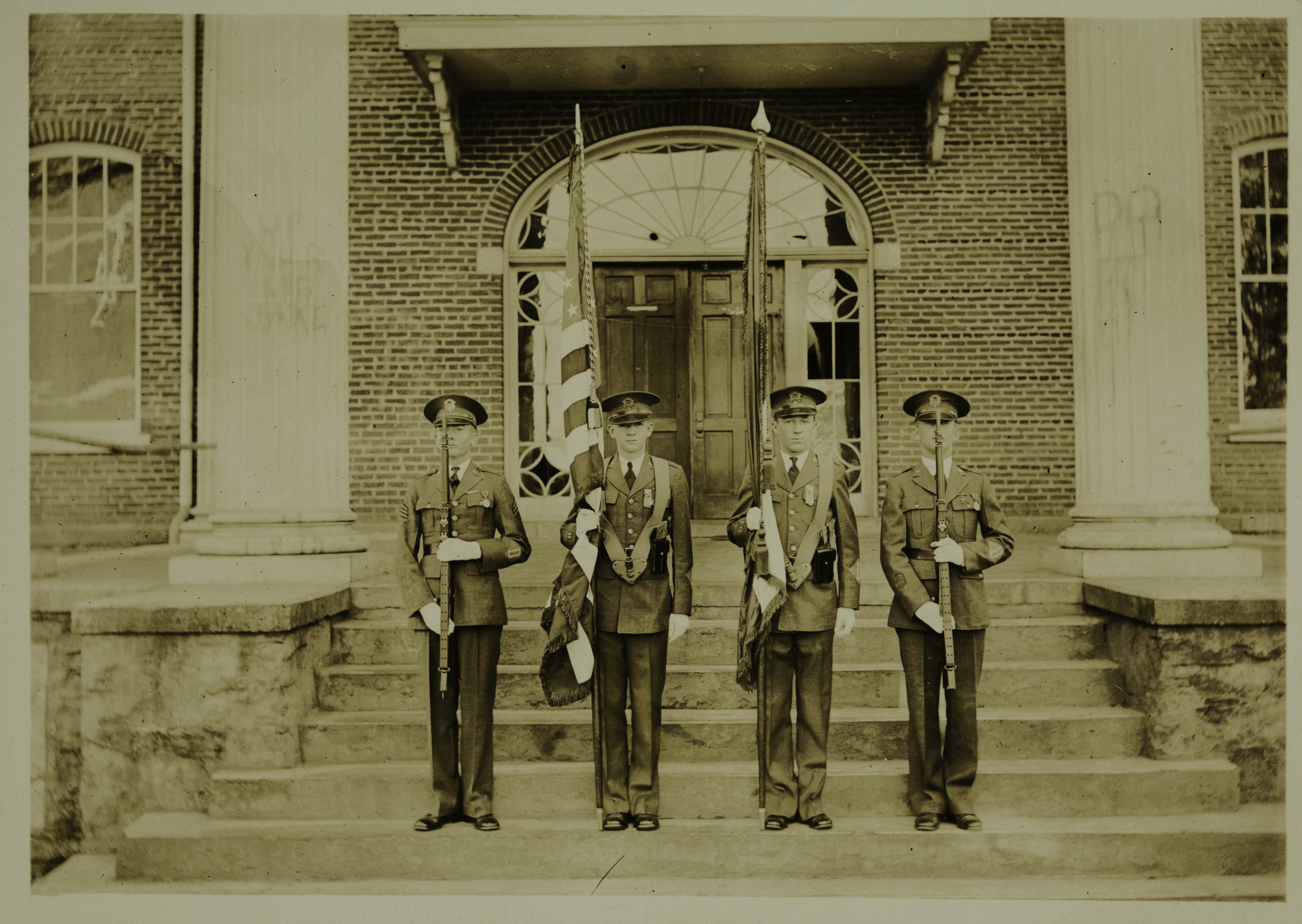 Siler, Glasure, Keith and Haley in Uniforms With Notes Photograph 2, April 1930