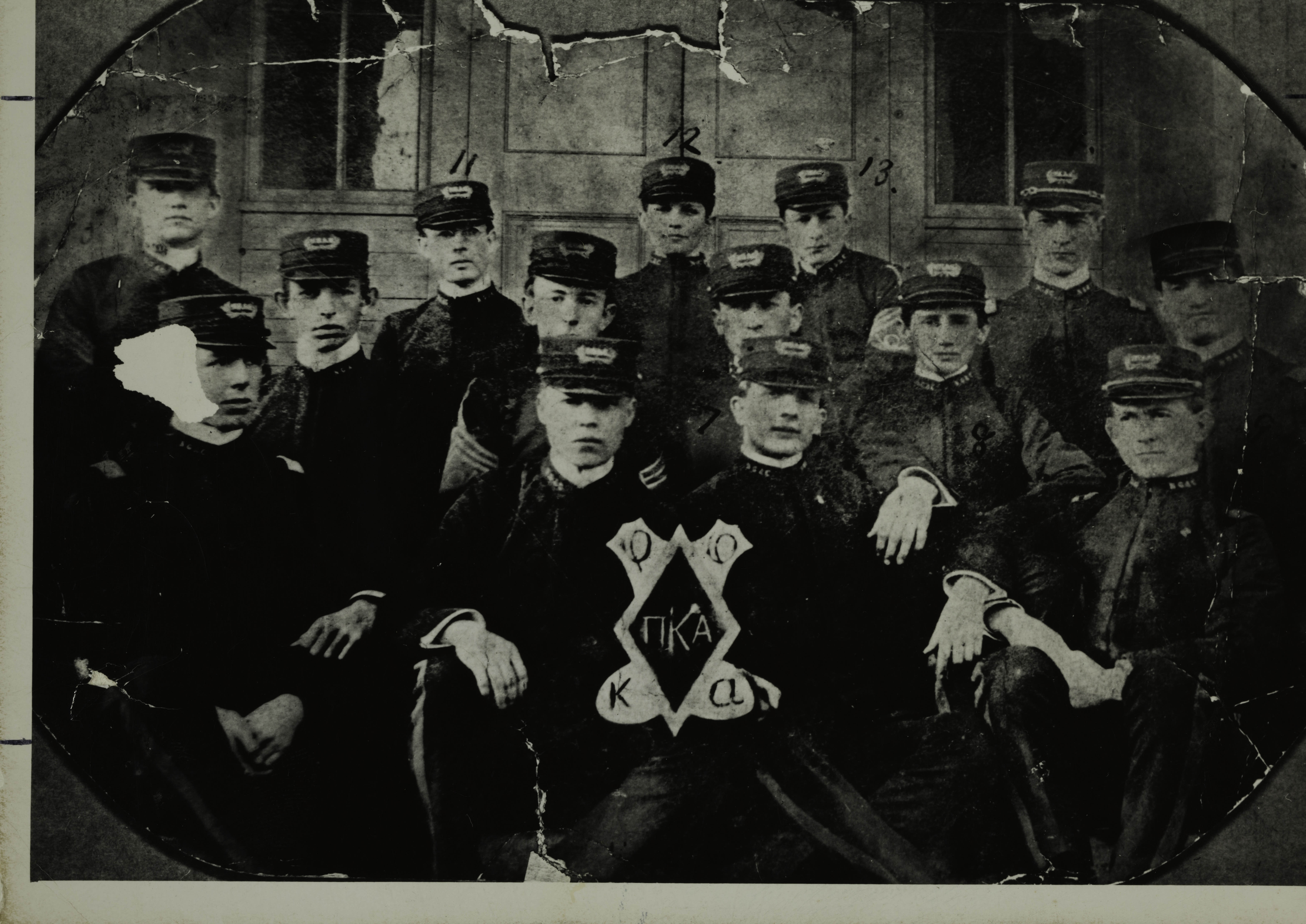 Psi Chapter Members in Military Uniforms Photograph, 1901-1902