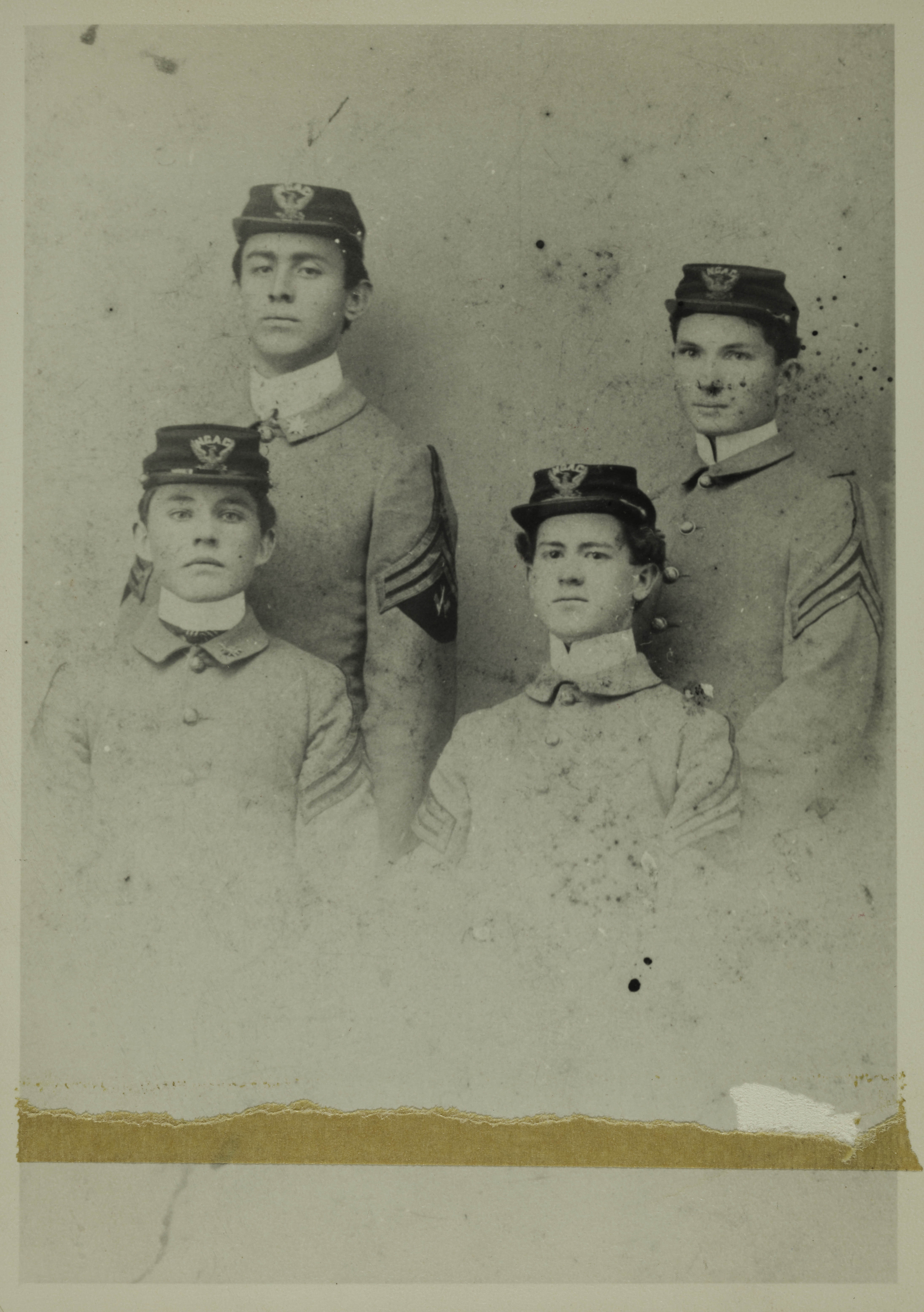 Ham, Blount, Cox and Johnston in Military Uniforms Photograph, Spring 1900