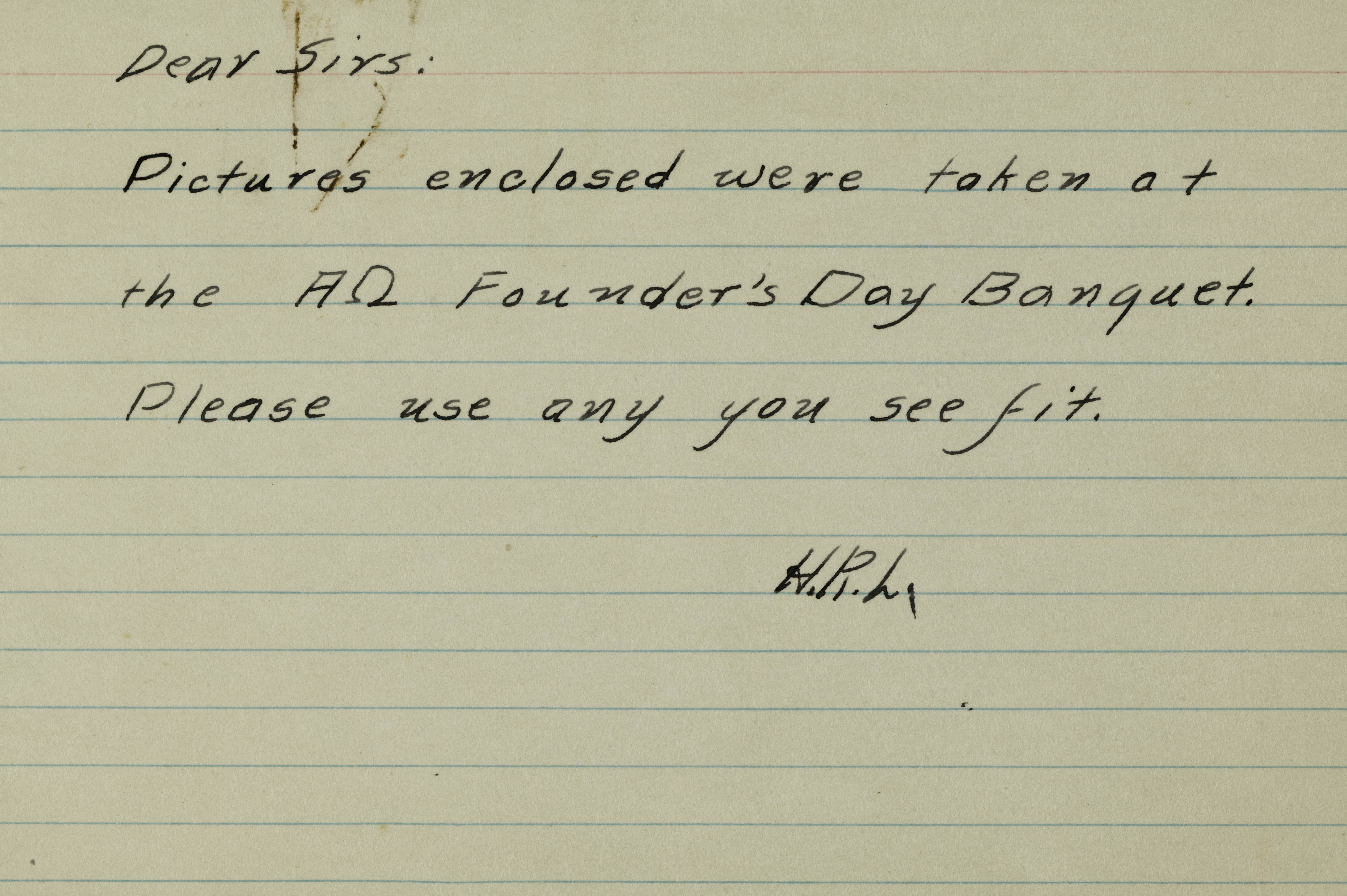 Dear Sirs Note, c. 1937