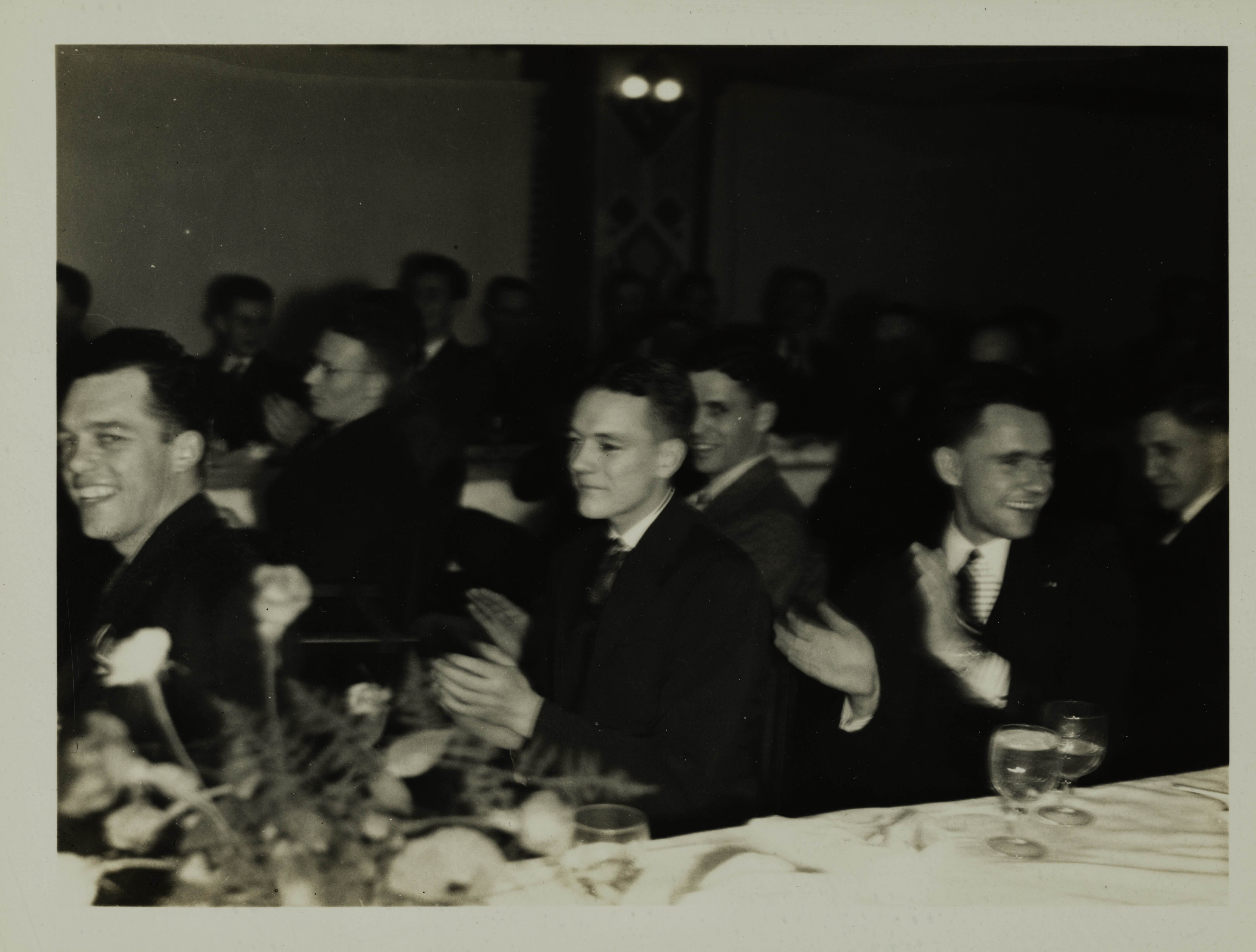 Unidentified Pikes Applauding at Founders' Day Banquet Photograph, 1937