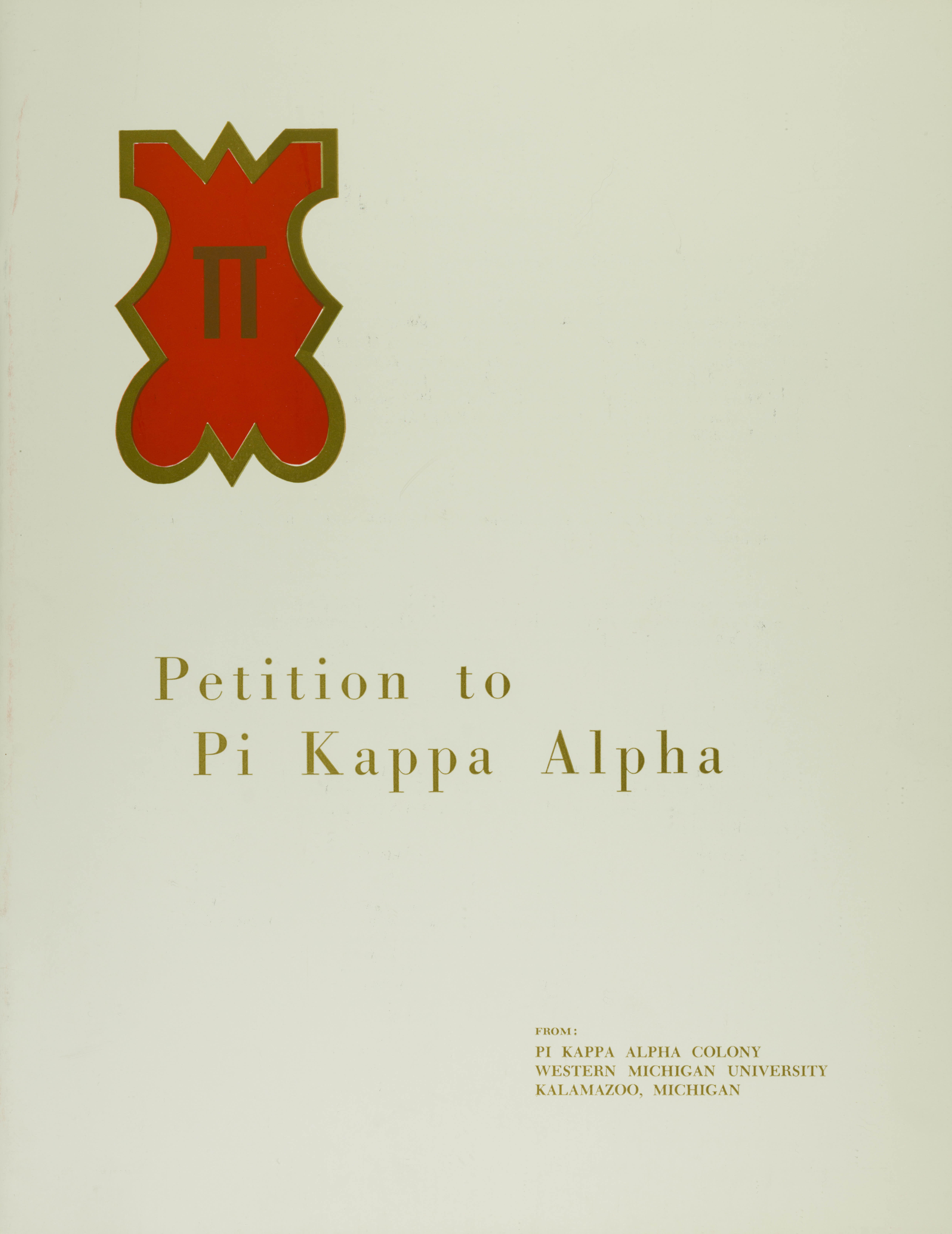 Petition to Pi Kappa Alpha, c. 1963