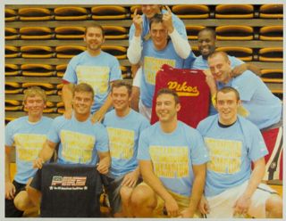 Epsilon Psi Chapter Members at Intramural Basketball Championship Photograph, Spring 2013