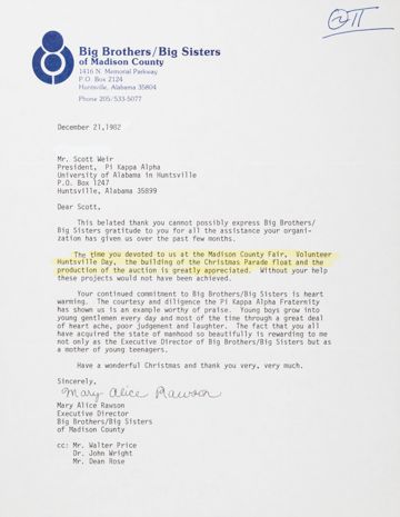 Mary Rawson to Scott Weir Letter, December 21, 1982