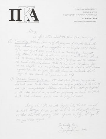 David Johnson to Richard Murgatroyd Letter, c. 1980s