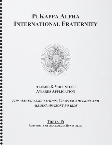 Pi Kappa Alpha International Fraternity Alumni & Volunteer Awards Application, June 14, 2009