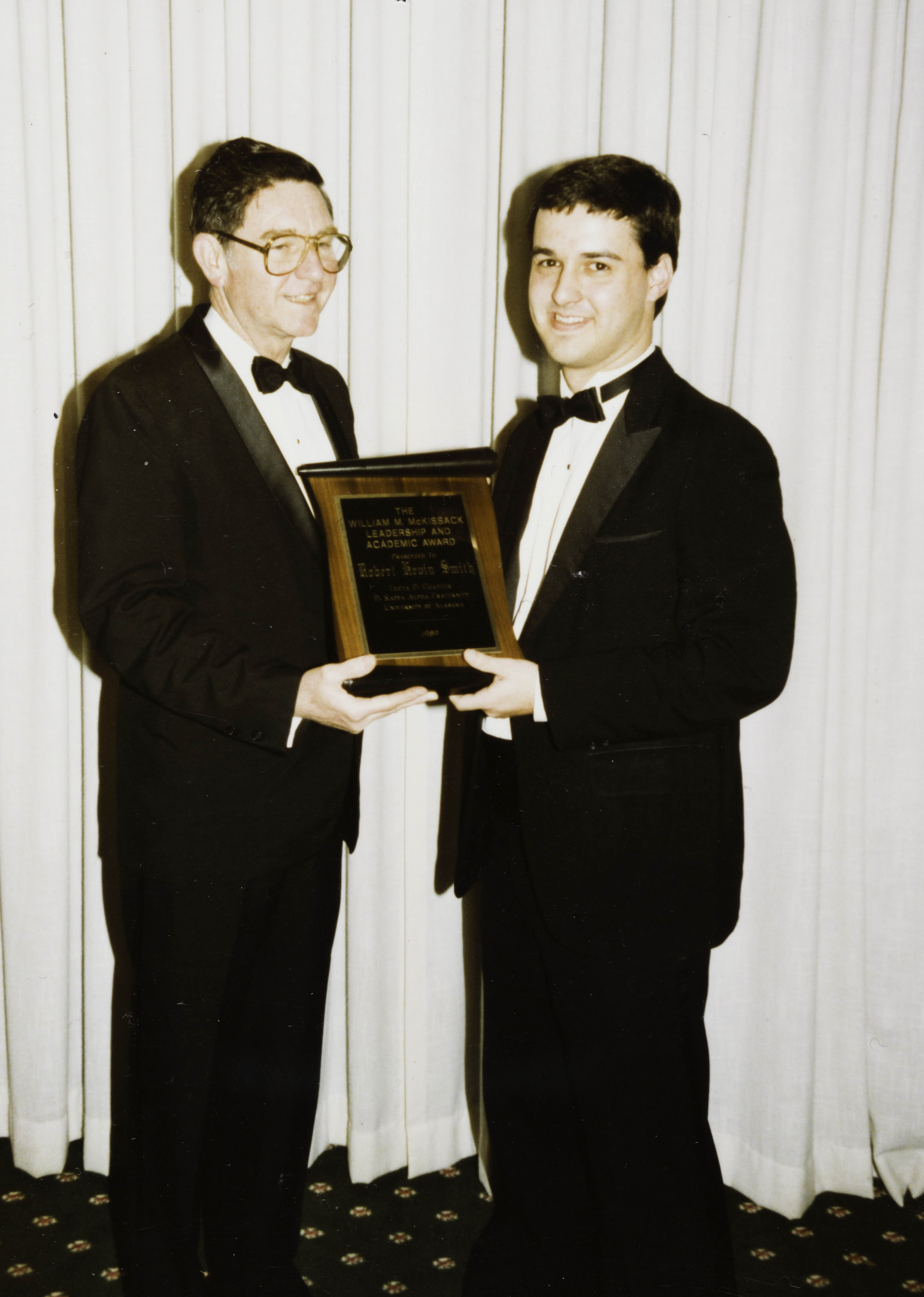 Robert Smith Receiving the William M. McKissack Scholarship Award Photograph, March 3, 1980