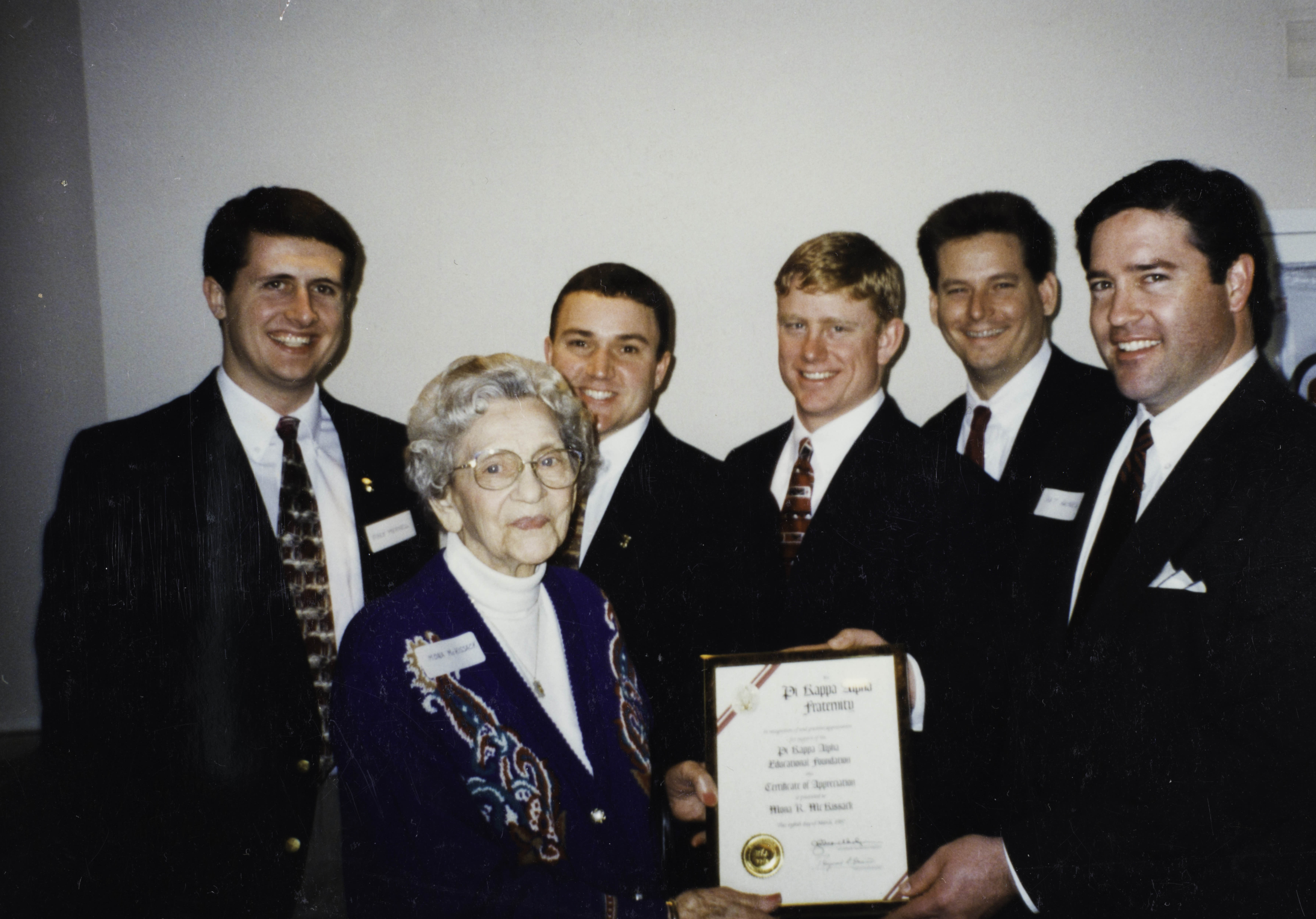 Mona McKissack and Unidentified Theta Pi Chapter Members at Founders' Day Banquet Photograph, 1997