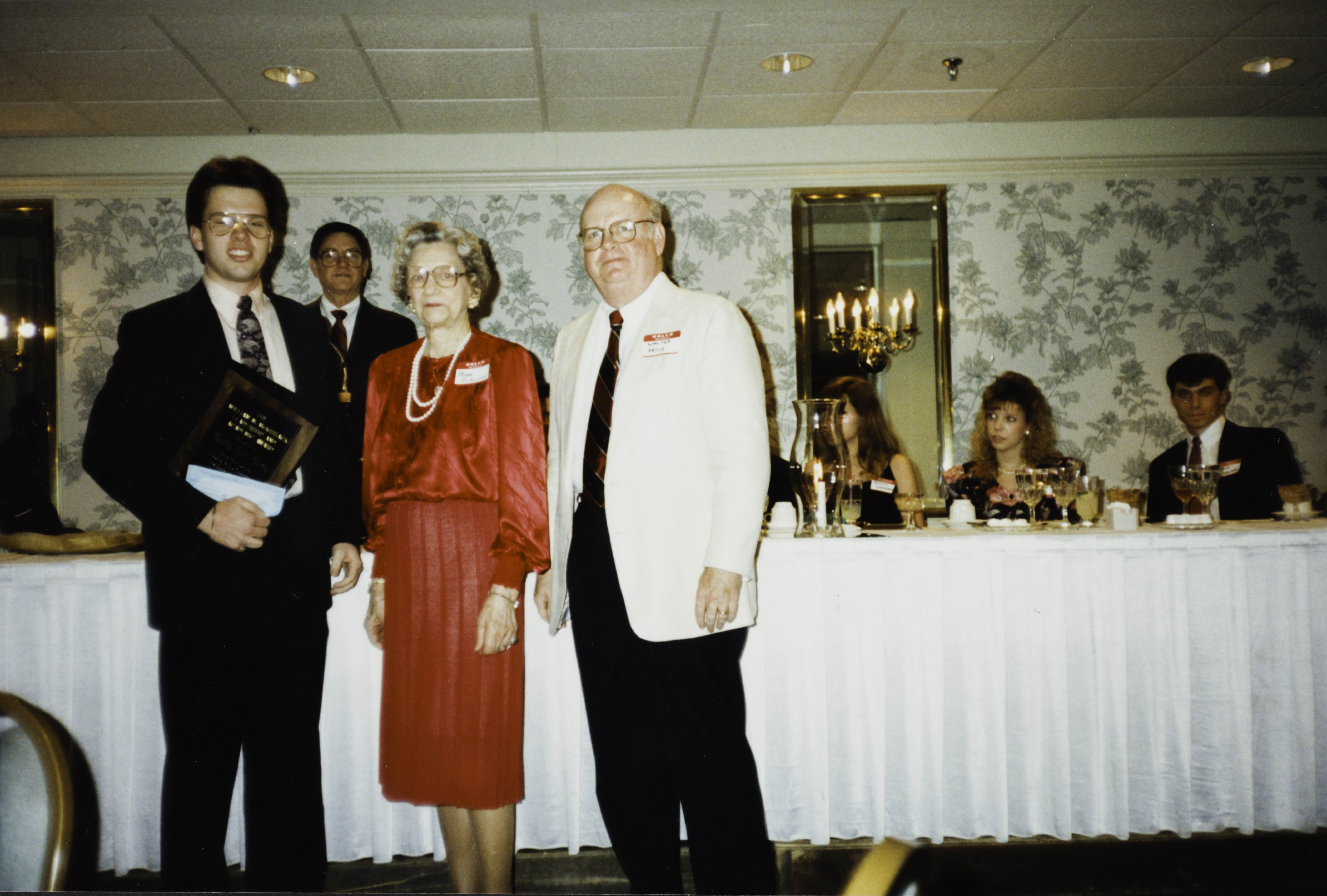 Riley, Mahoney, McKissack, and Pride at Founders' Day Banquet Photograph, March 10, 1990