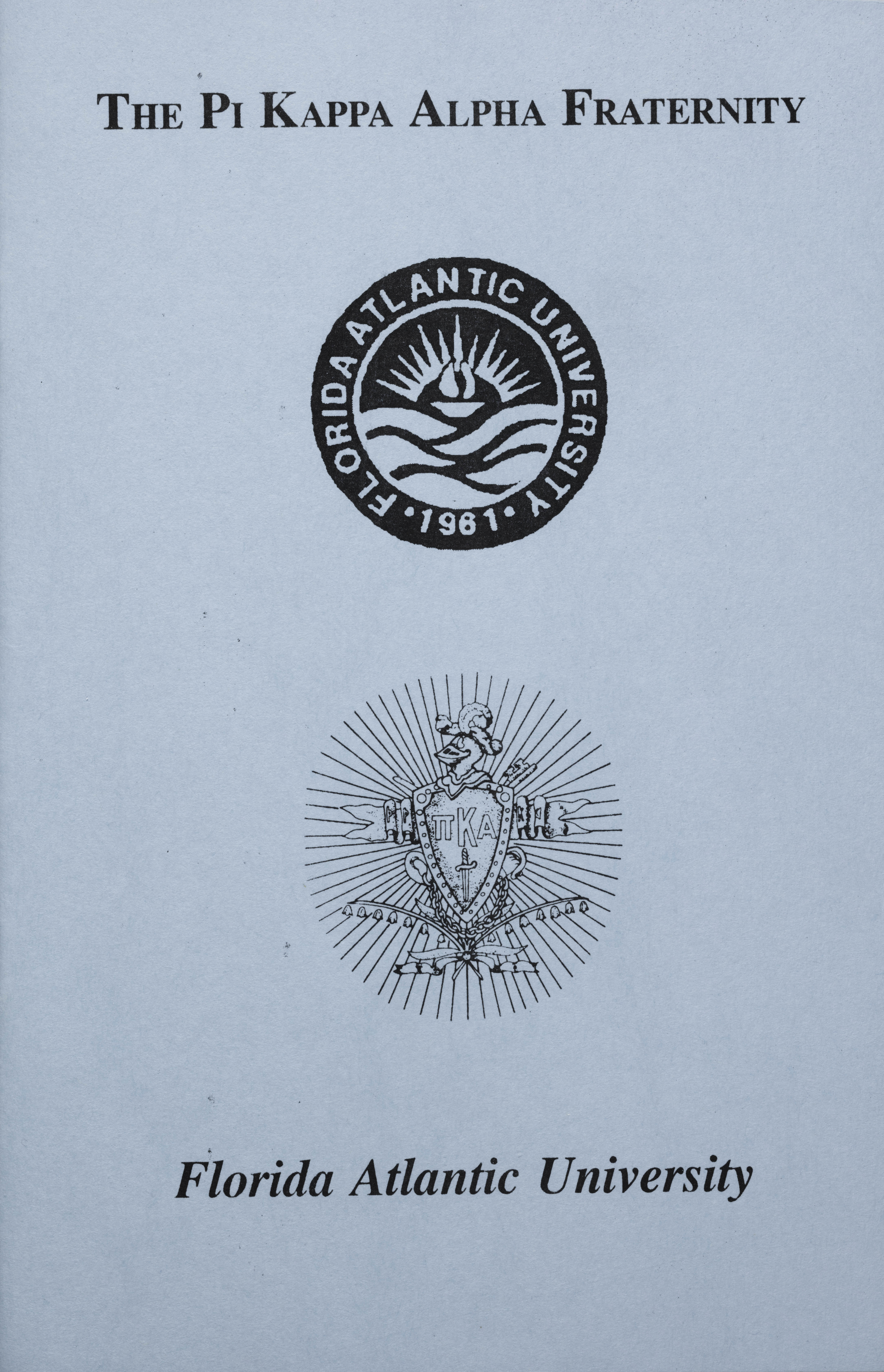 Pi Kappa Alpha Fraternity Florida Atlantic University Petition, 2000