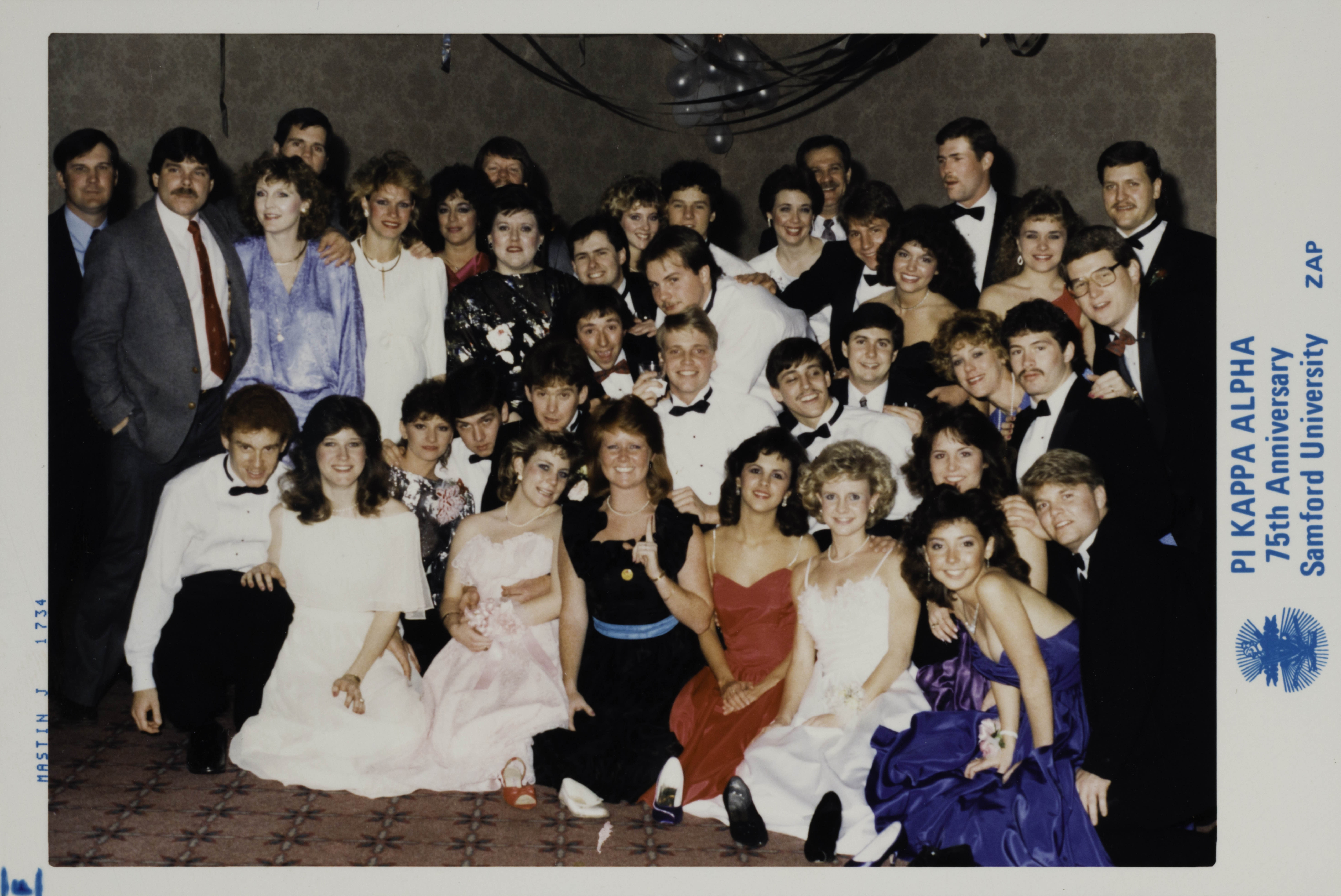 Alpha Pi Chapter Members and Guests at 75th Anniversary Formal Photograph, c. 1986