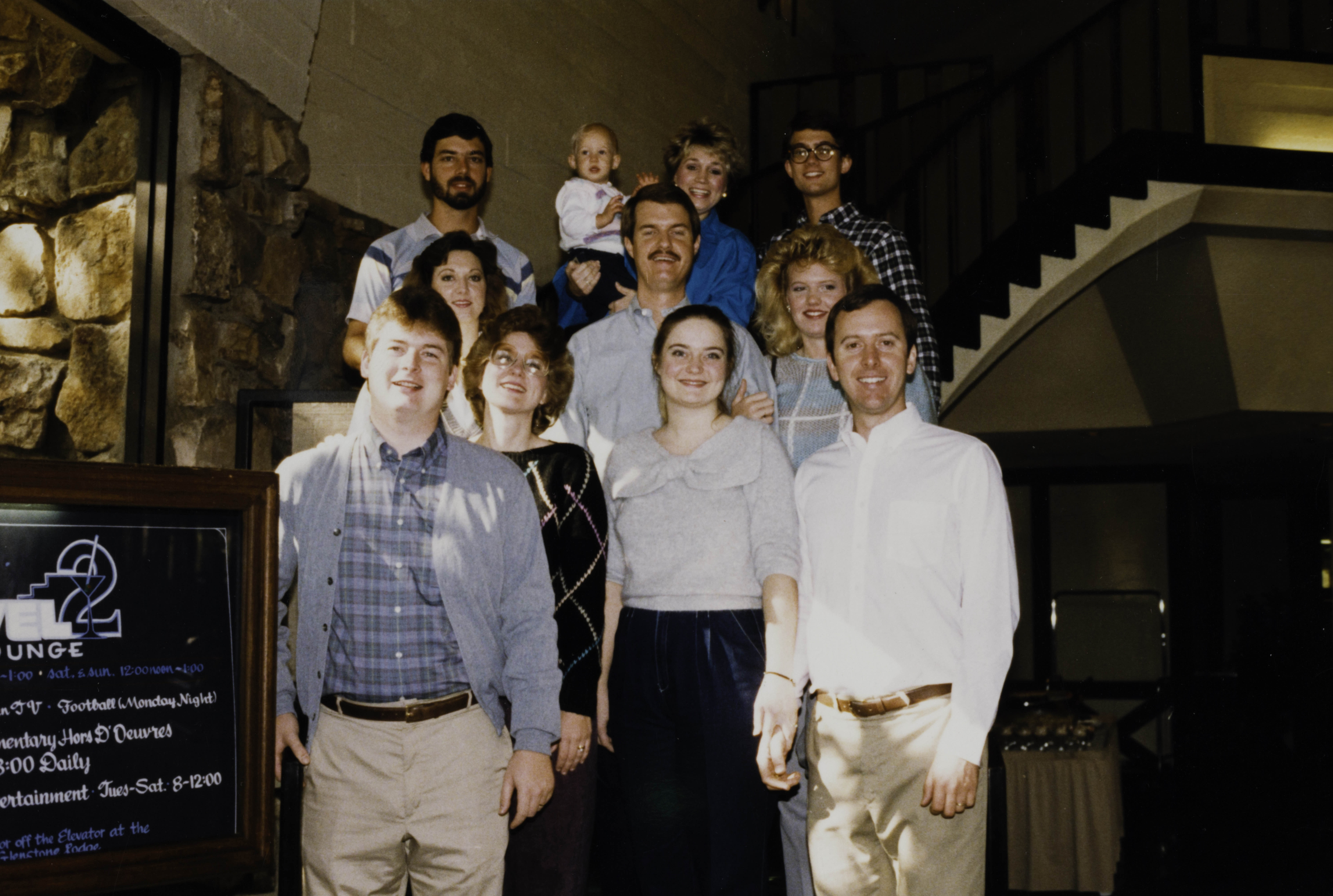 Group of Eleven on Staircase Photograph
