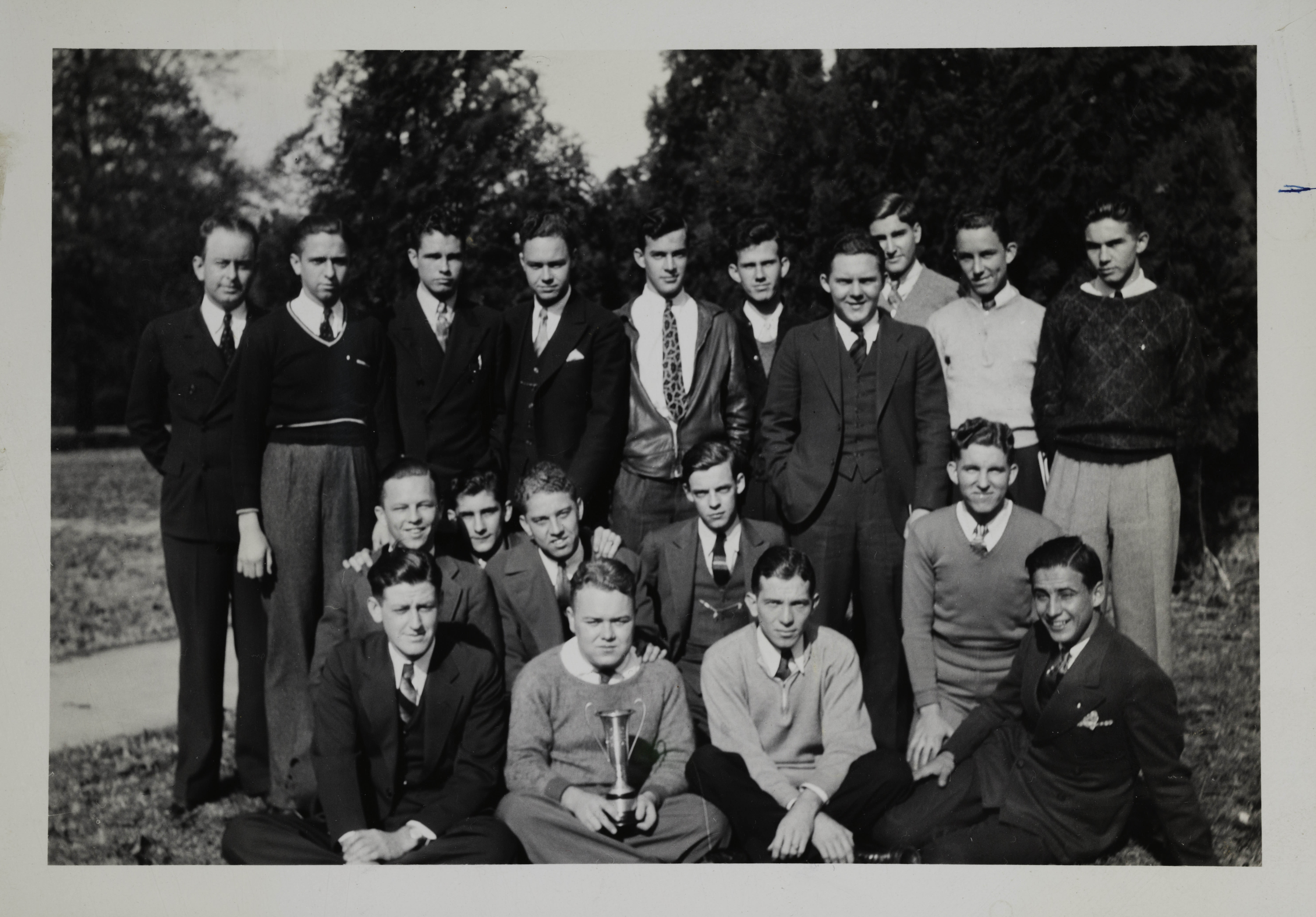 Alpha Pi Chapter With Trophy Group Photograph, 1935