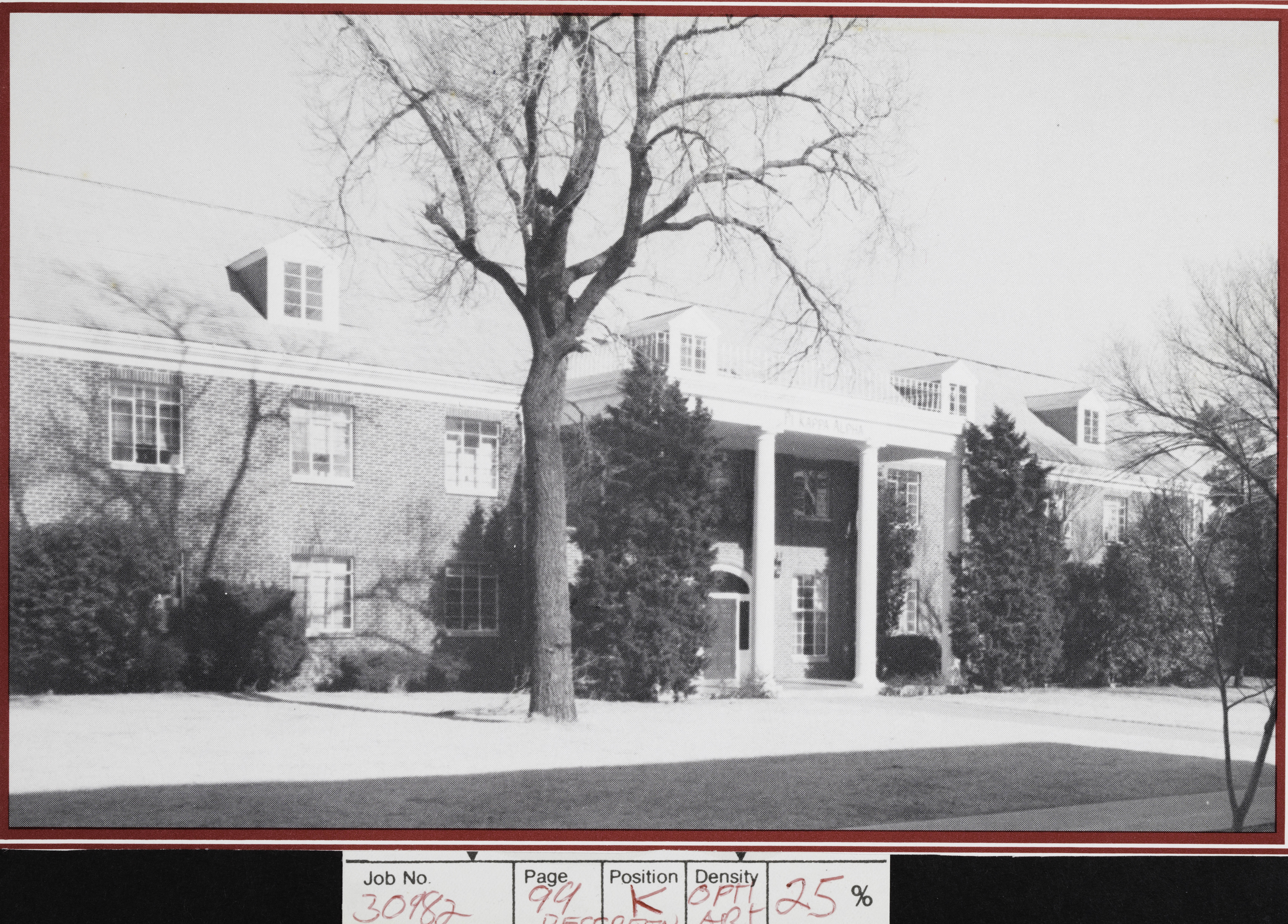 Gamma Upsilon Chapter House With Sizing Notes Photograph, c. 1950s