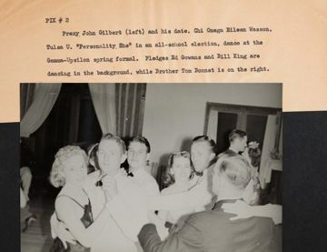 Gilbert, Wasson, Gowans, King and Bonnet at Gamma Upsilon Chapter Spring Formal Photograph, c. 1938