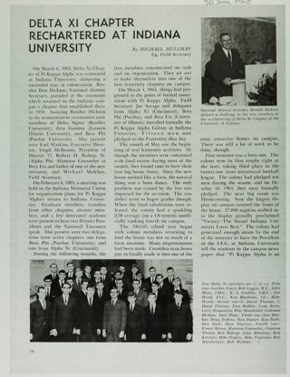 Delta Xi Chapter Rechartered at Indiana University, 1965