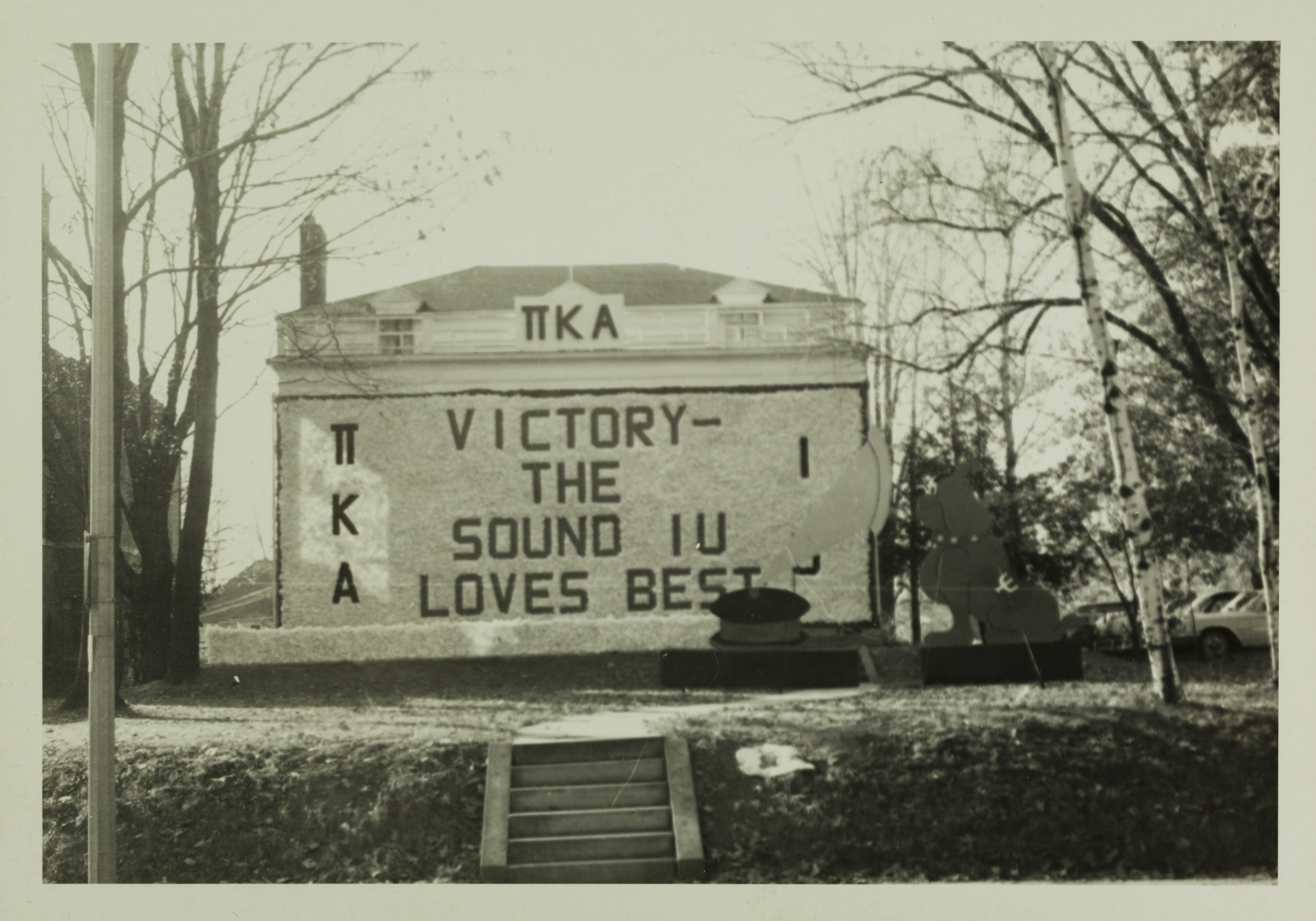 Delta Xi Chapter House With Homecoming Display Photograph, 1964