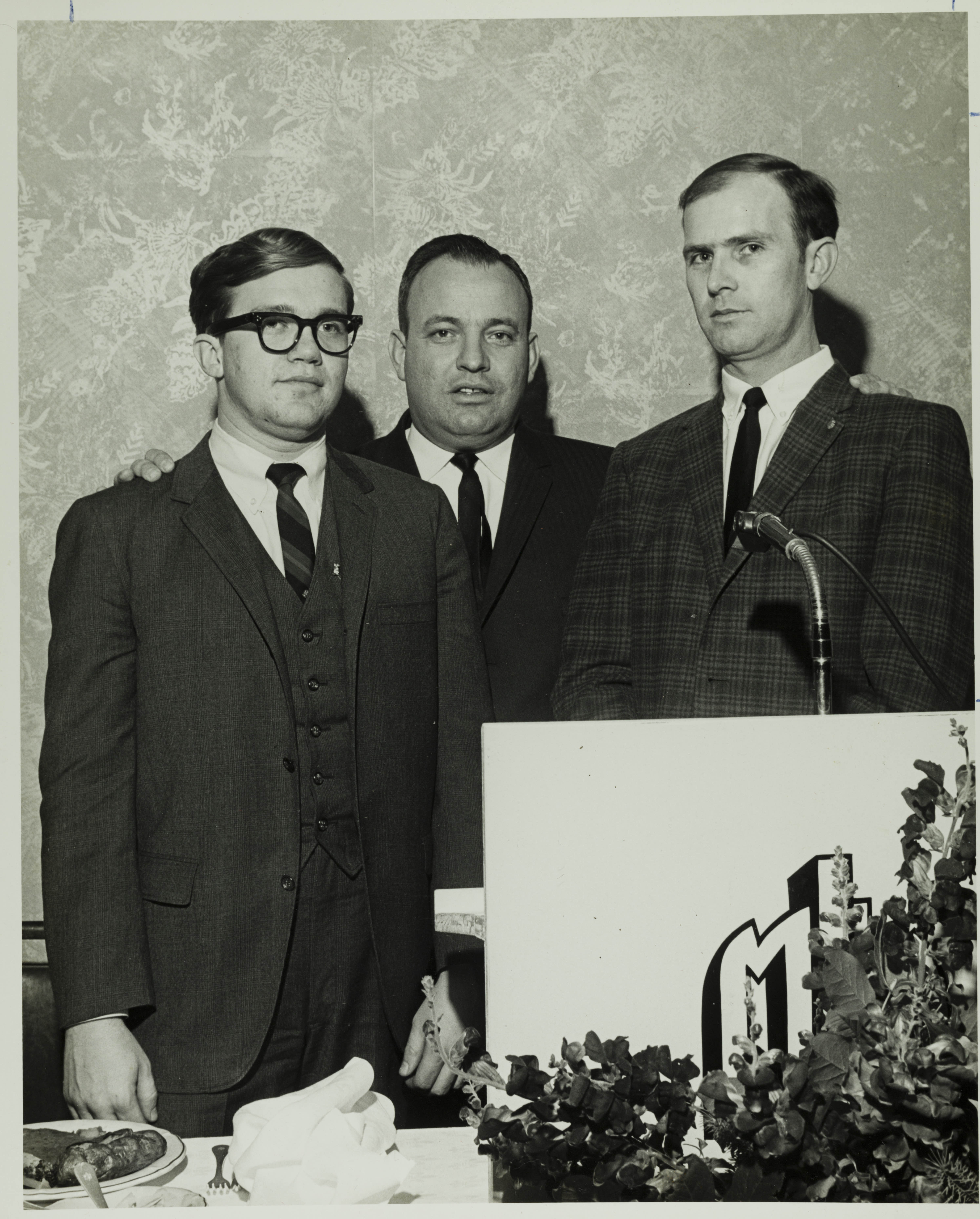 Conlkin, Watkins, and Moore at Installation Banquet Photograph, March 6, 1965