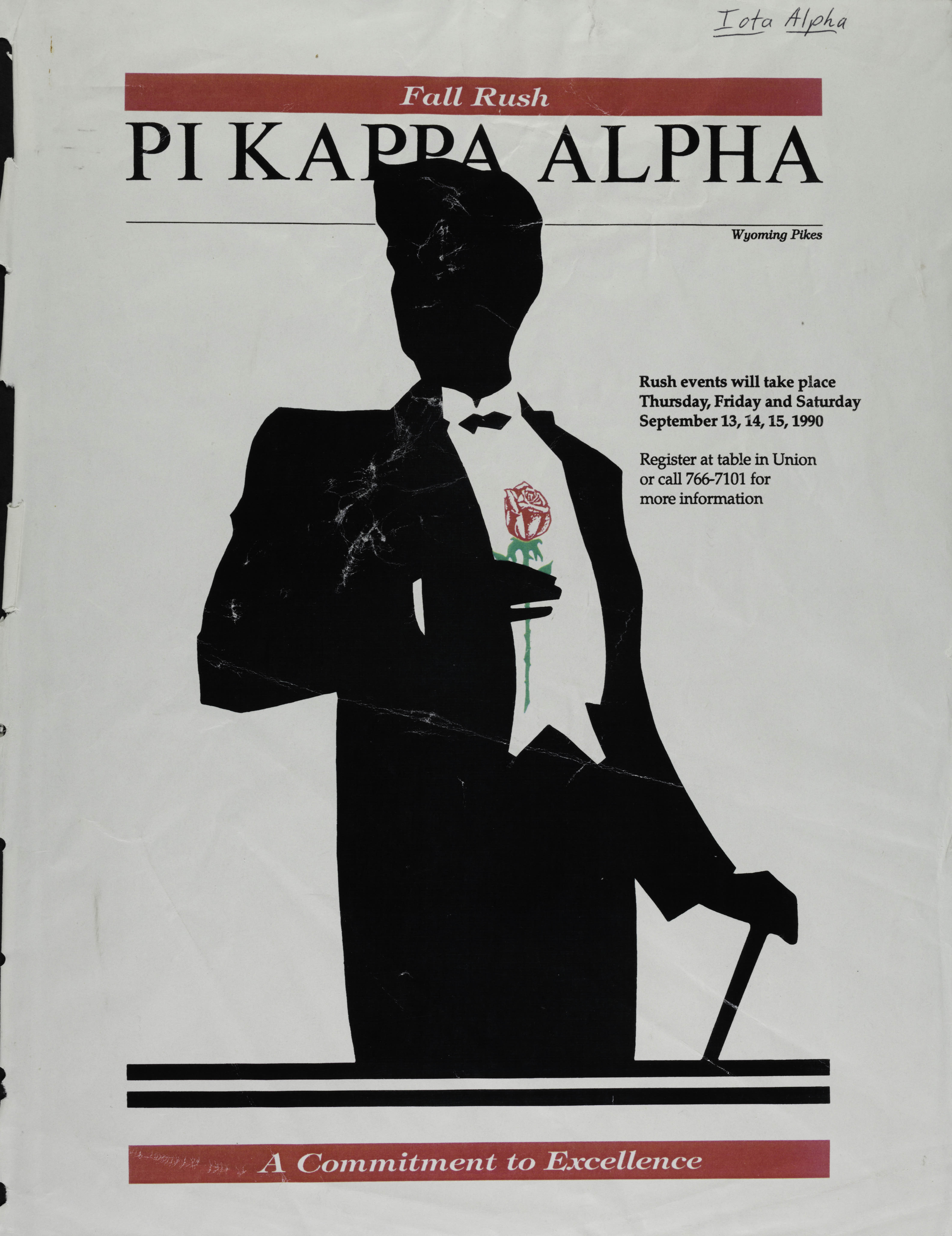 Pi Kappa Alpha Fall Rush Flyer, September 1990