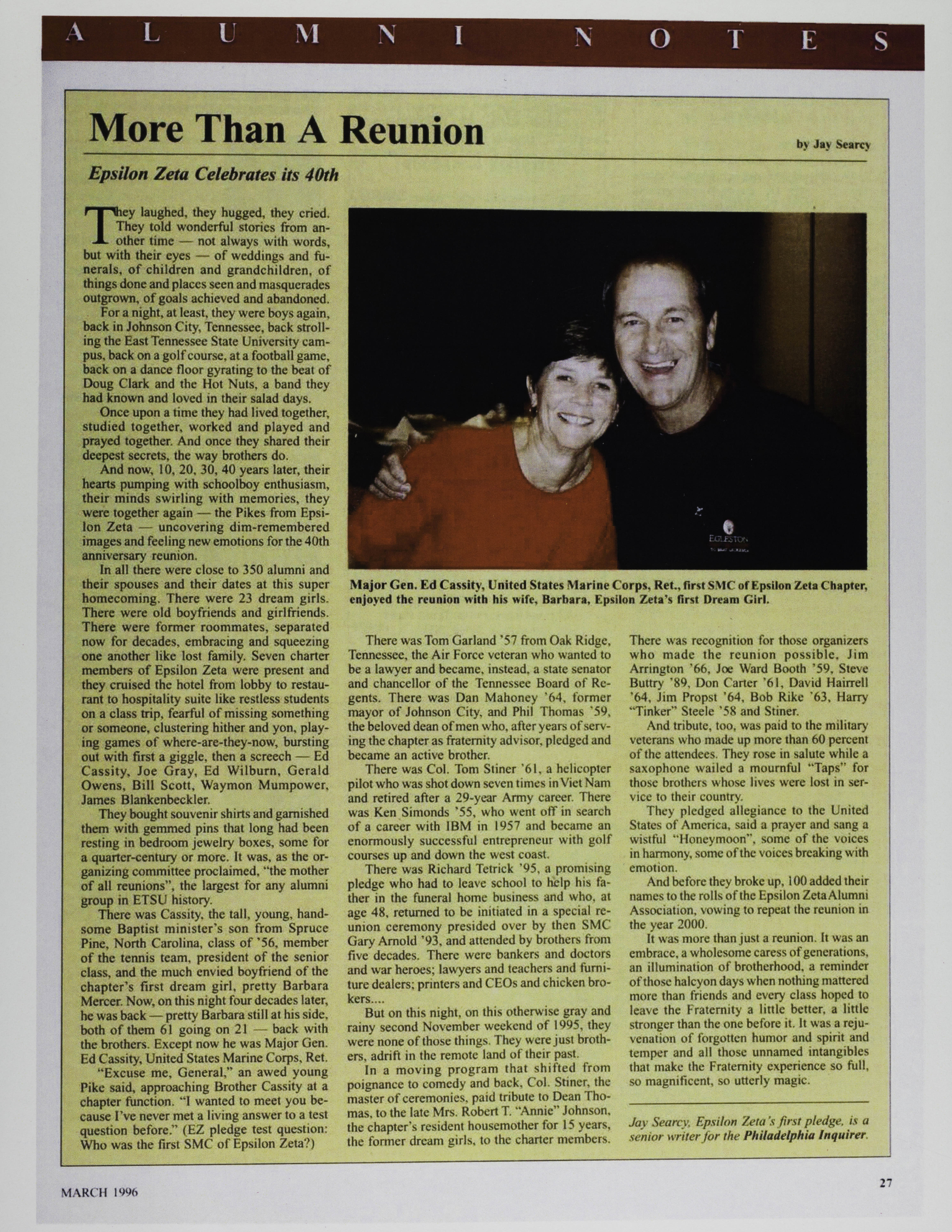 More Than A Reunion Magazine Clipping, March 1996