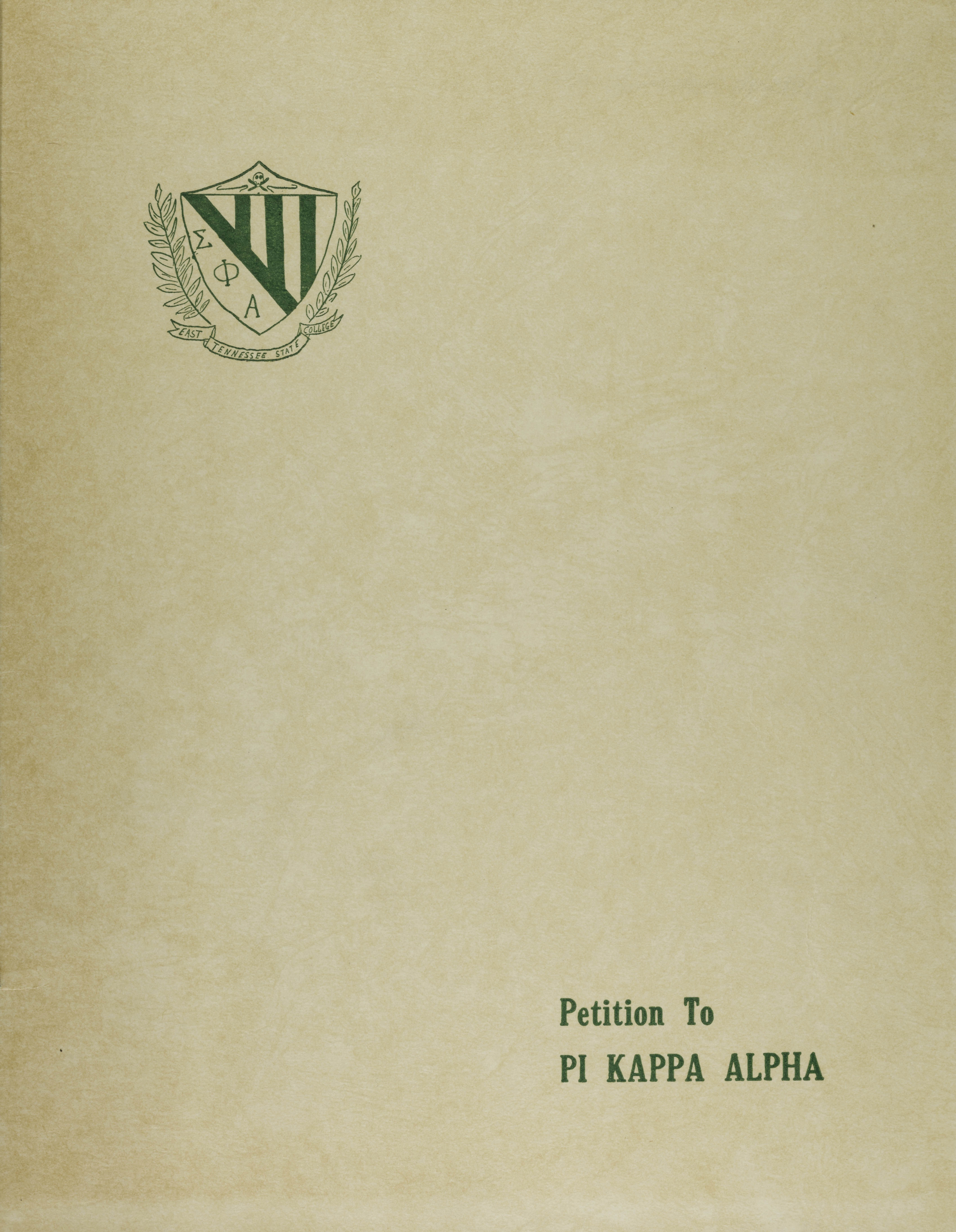 Petition to Pi Kappa Alpha, April 11, 1955