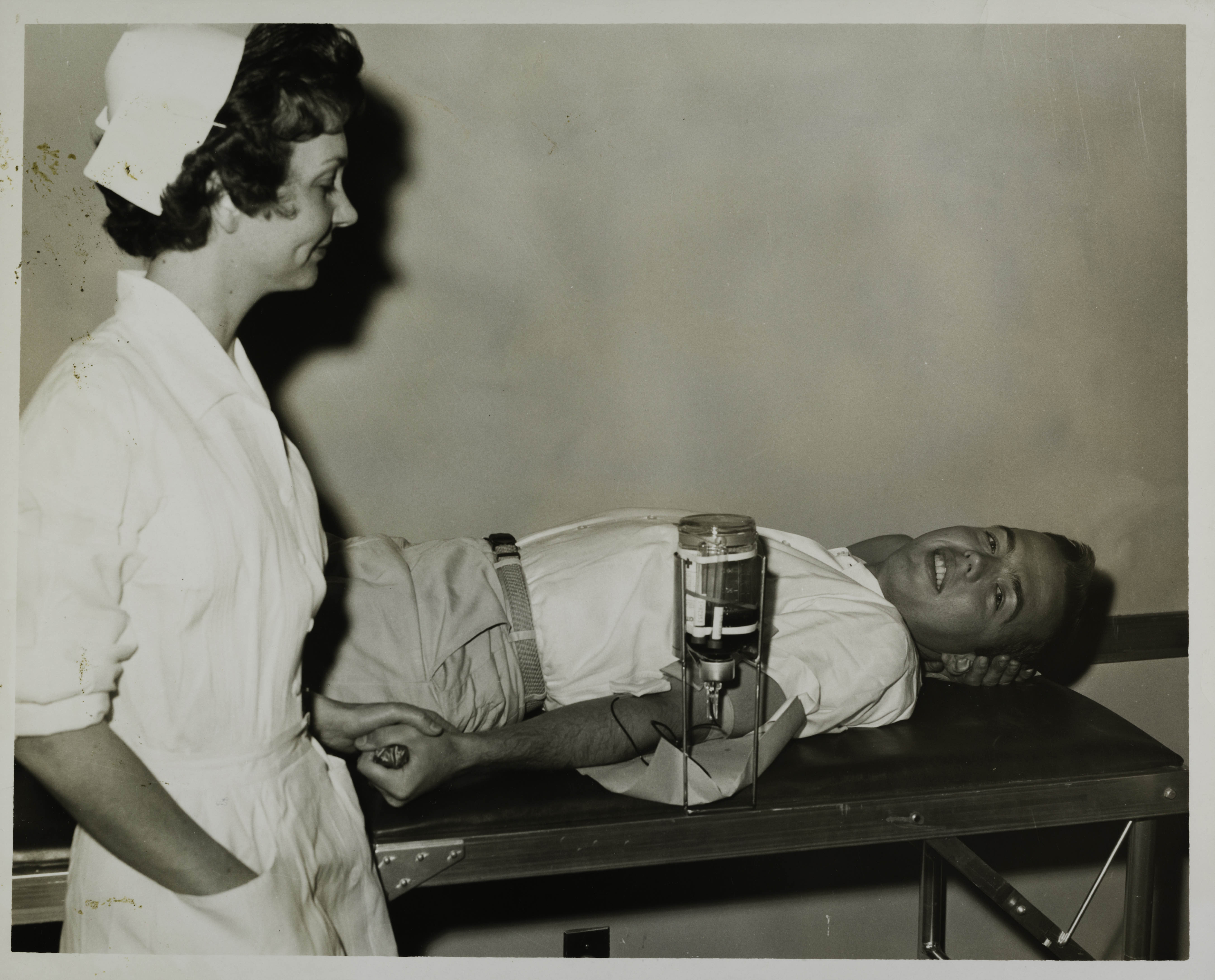 Unknown Epsilon Zeta Chapter Member Giving Blood Photograph, 1962