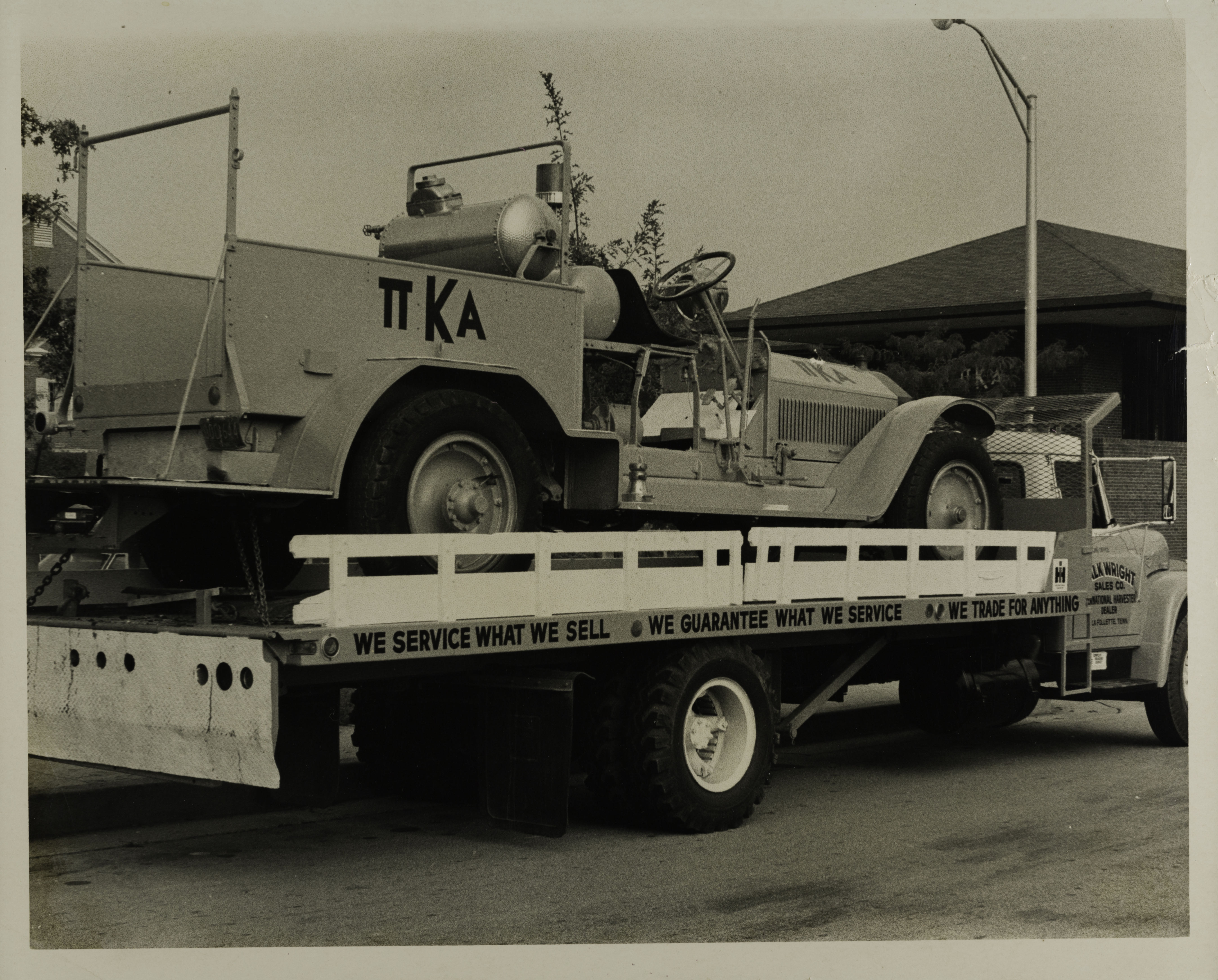 Zeta Chapter Fire Truck in Parade Float Photograph, 1972-1973