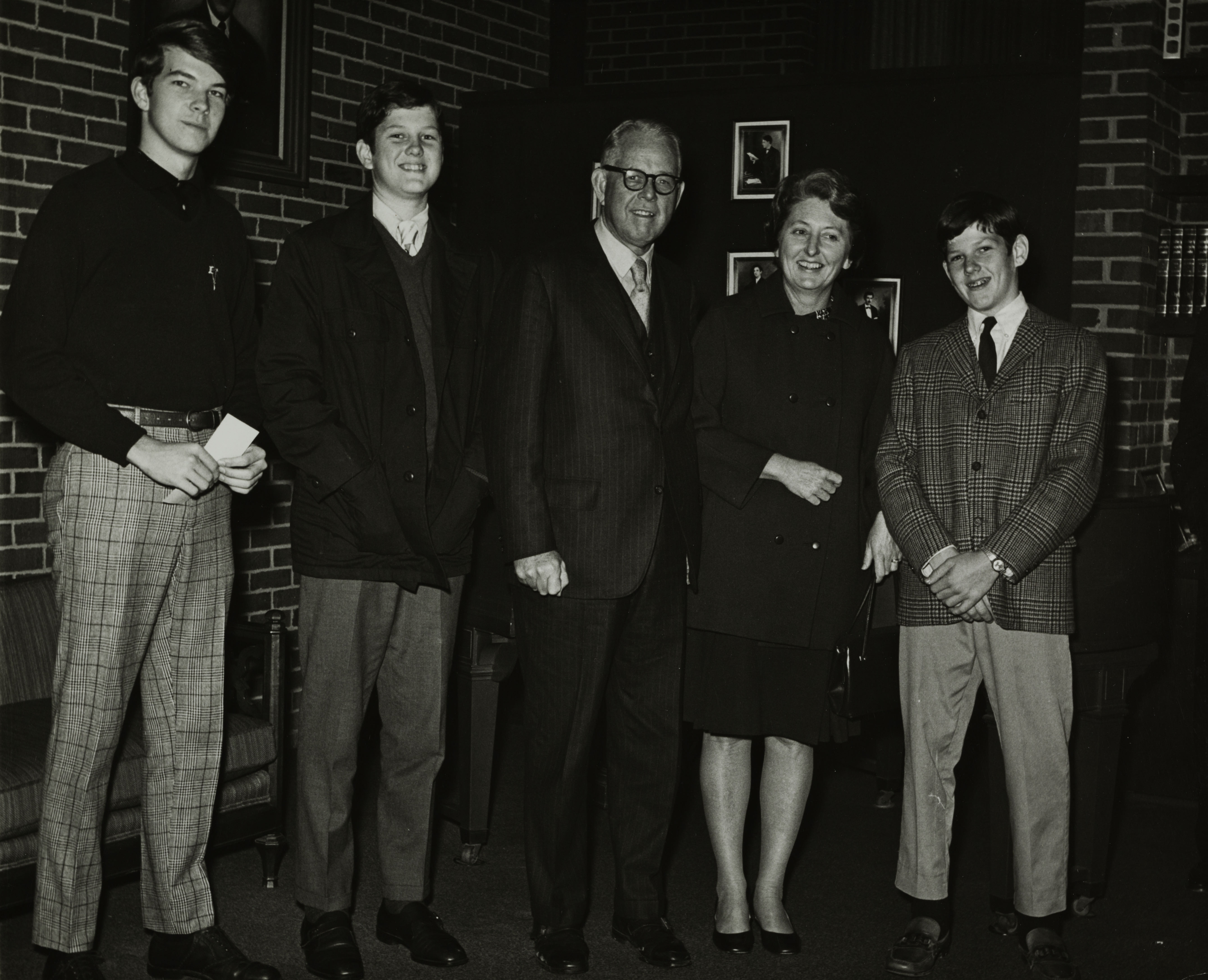 Tom Dunn With Tom Siler and Family at Spaghetti Dinner Photograph, 1971