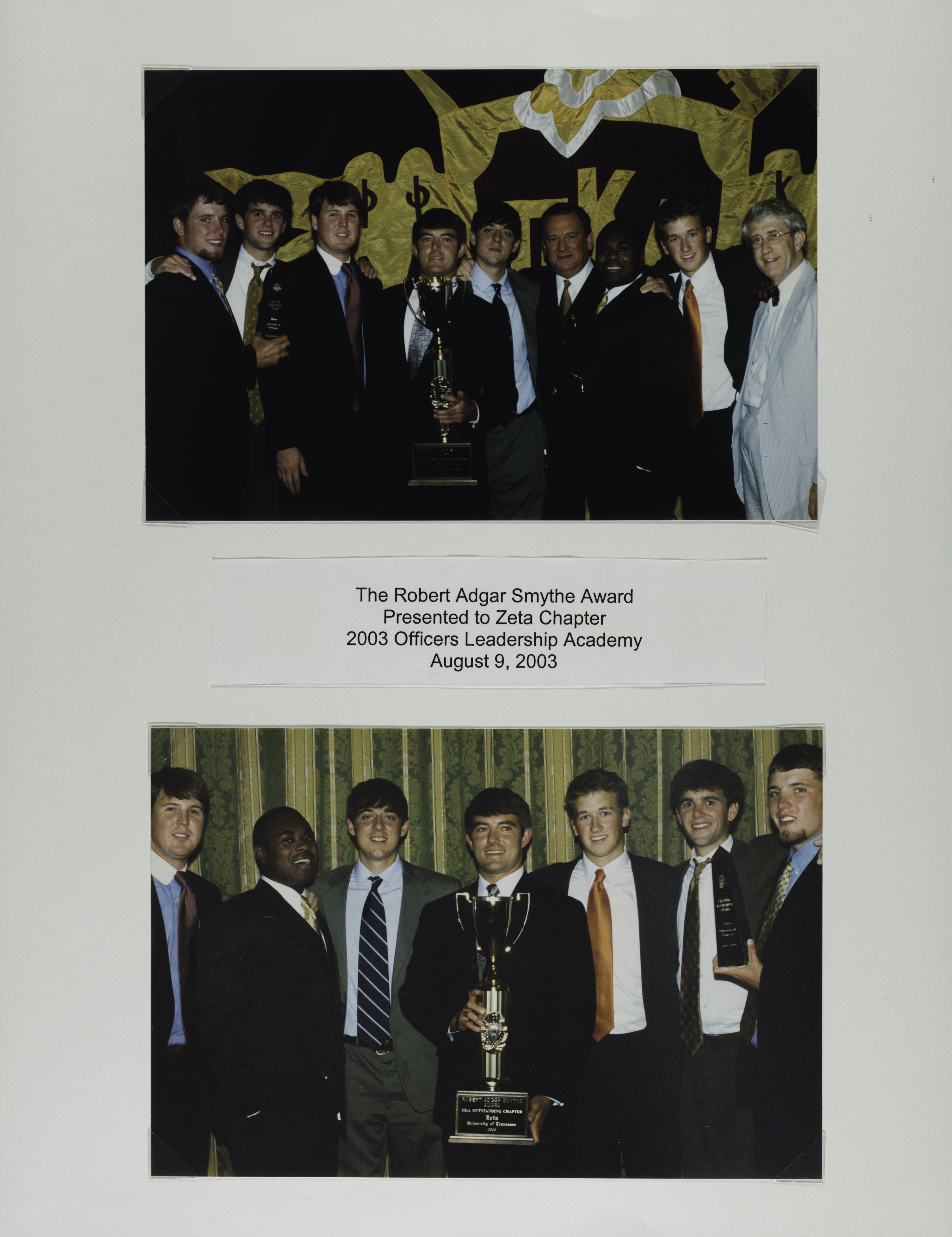 Zeta Chapter Members Receiving the Smythe Award Photographs, August 9, 2003