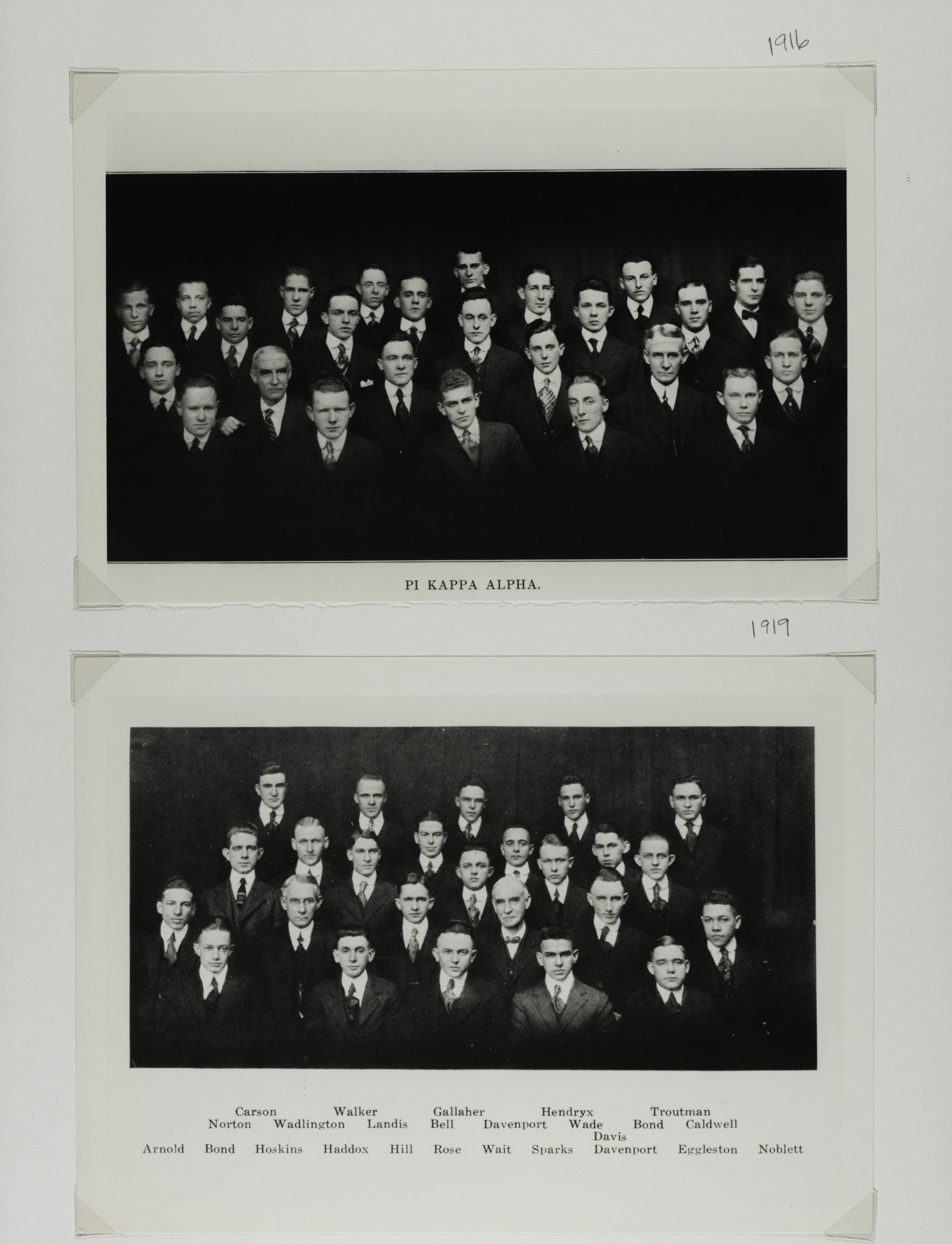 Zeta Chapter Group Photographs, 1916-1919
