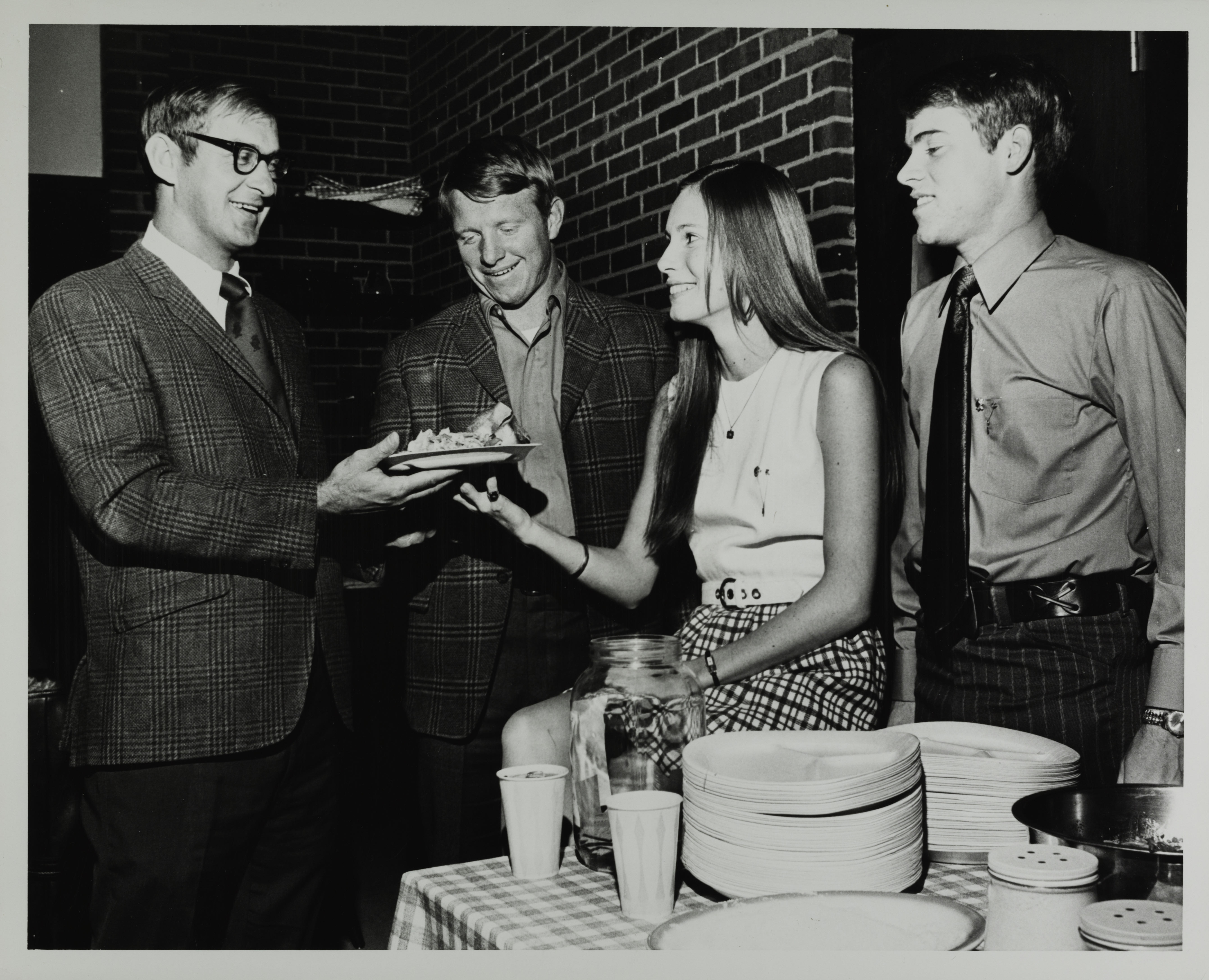 Bennett, Dockey, Chuckwell, and Kuhlman at Spaghetti Dinner Photograph, 1971
