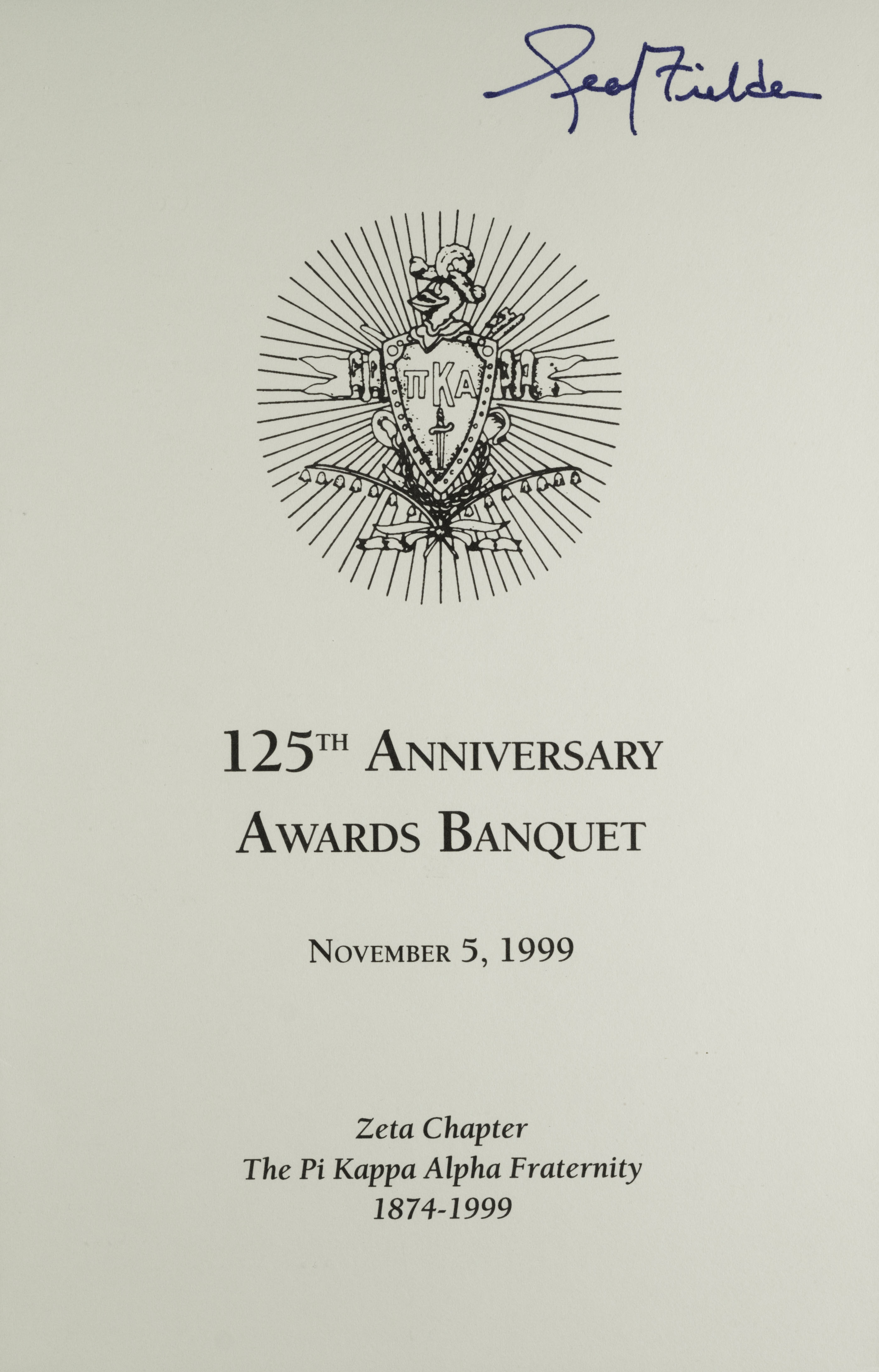 Zeta Chapter 125th Anniversary Awards Banquet Program 2, November 5, 1999