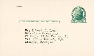 Robert D. Lynn Postcard, c. 1947