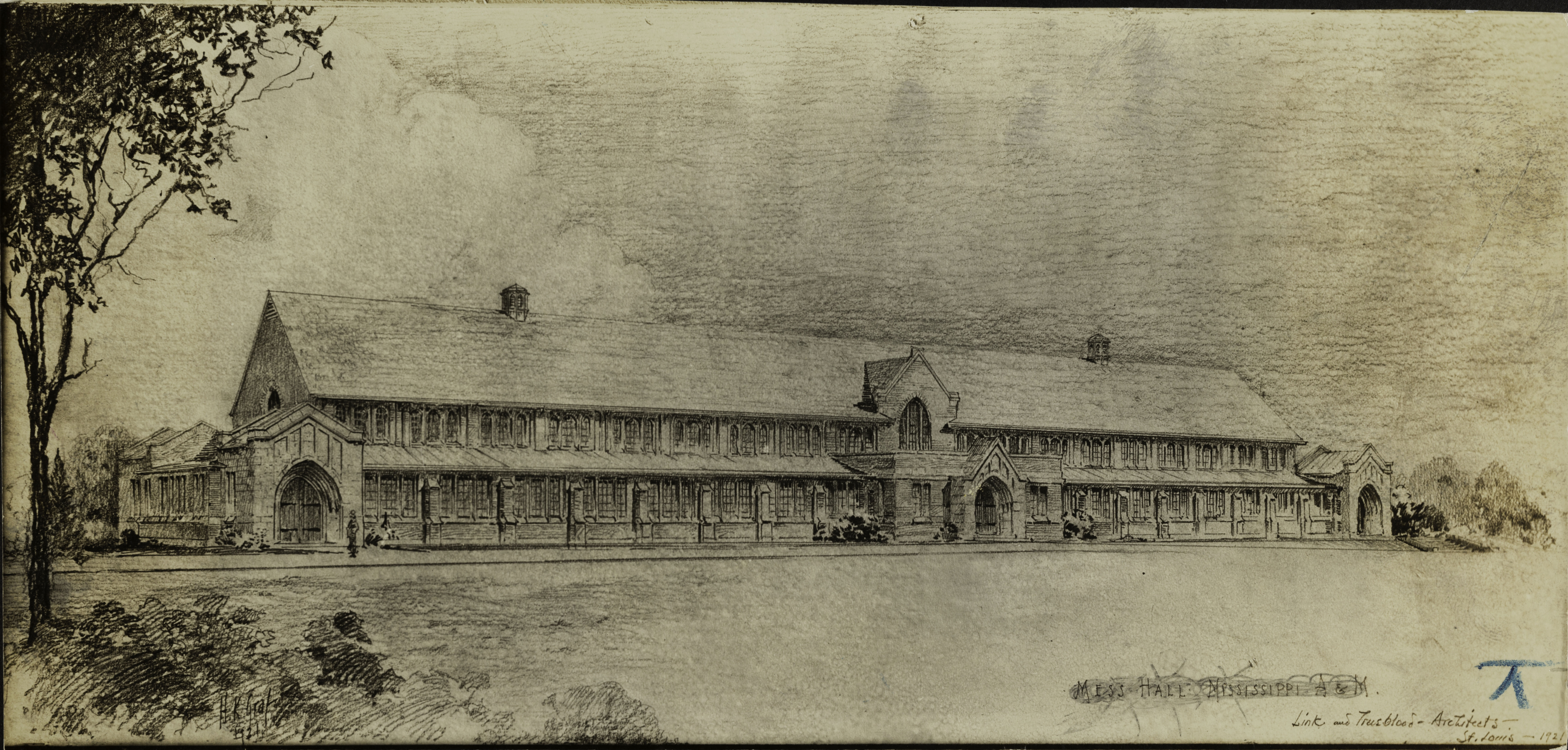 Mess Hall Mississippi A&M Architectural Drawing, 1921