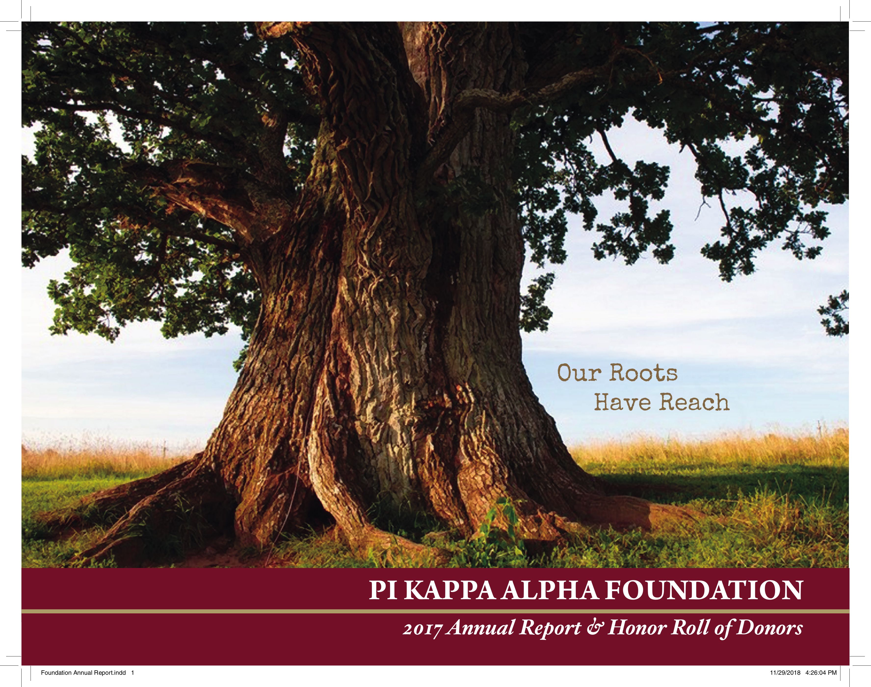 Pi Kappa Alpha Foundation Annual Report and Honor Roll of Donors, 2017