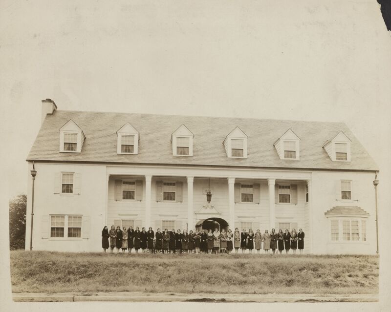 Chi Chapter in Front of Chapter House Photograph, October 1930 (Image)