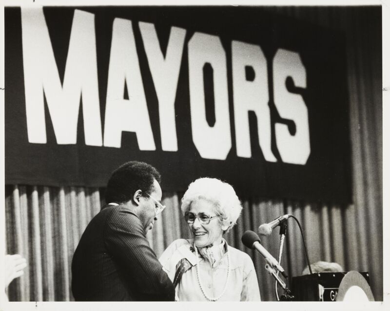 circa 1975-1983 Helen Boosalis Mayors Banner Photograph Image