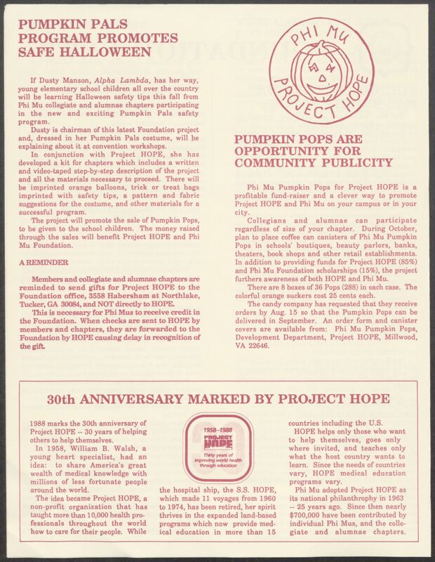 1988 Foundation News Newsletter Image