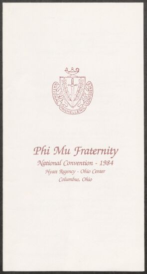 Phi Mu Fraternity National Convention Program, 1984 (image)