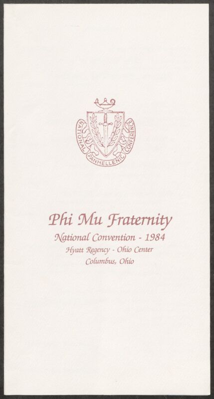 1984 Phi Mu Fraternity National Convention Program Image