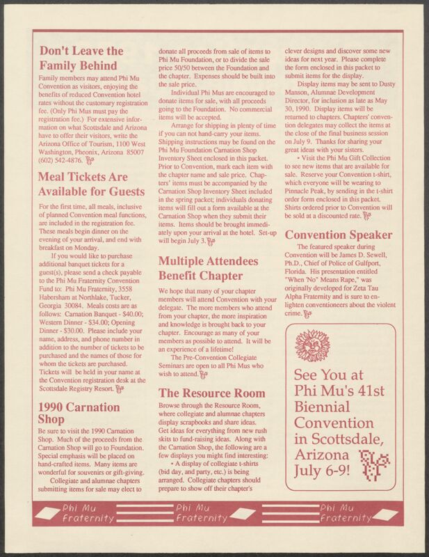 1990 Convention 1990 Newsletter Image