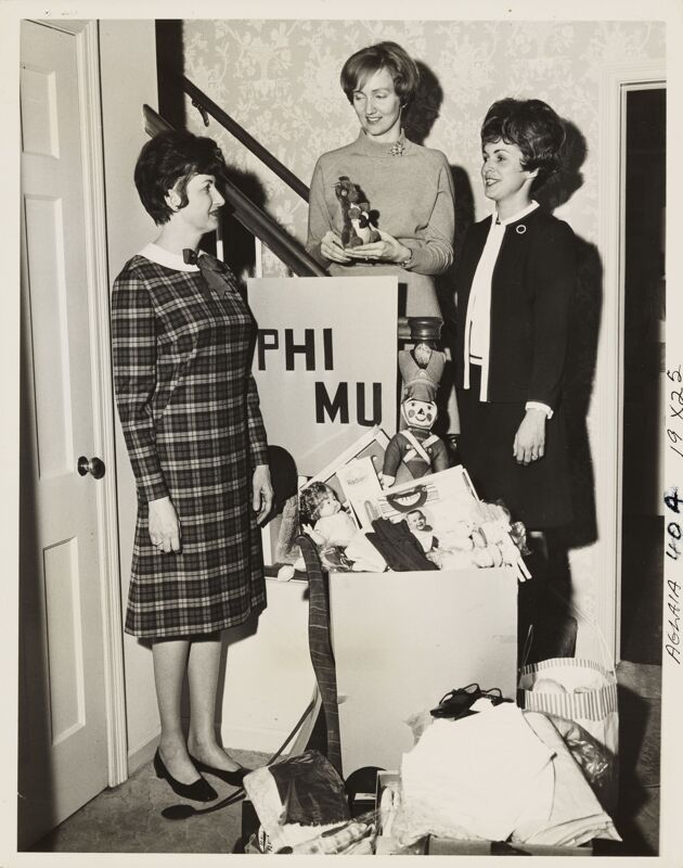 1969 South Bend Alumnae Chapter Members with Toy Box Photograph Image
