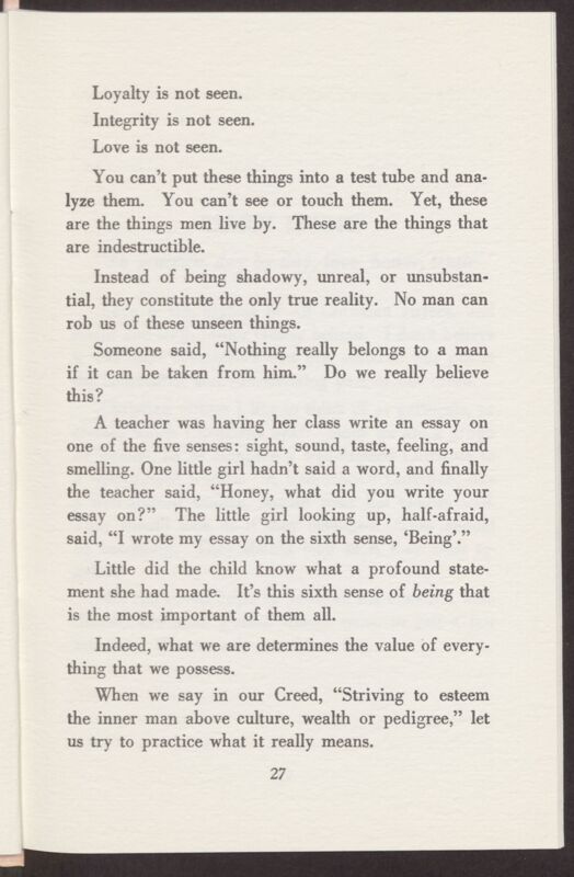 1954 Devotionals from the Creed of Phi Mu Fraternity Booklet Image