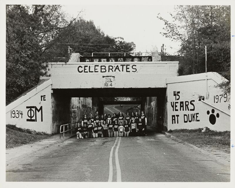 Gamma Epsilon Chapter Celebrating 45th Anniversary at Bridge Photograph, November 9, 1979 (Image)