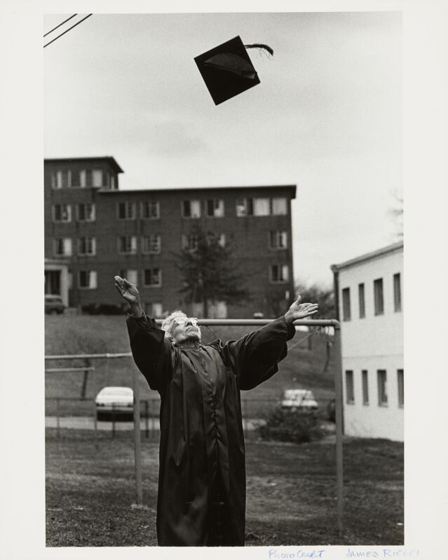 1981 Lina Marshall Throwing Graduation Cap Photograph Image