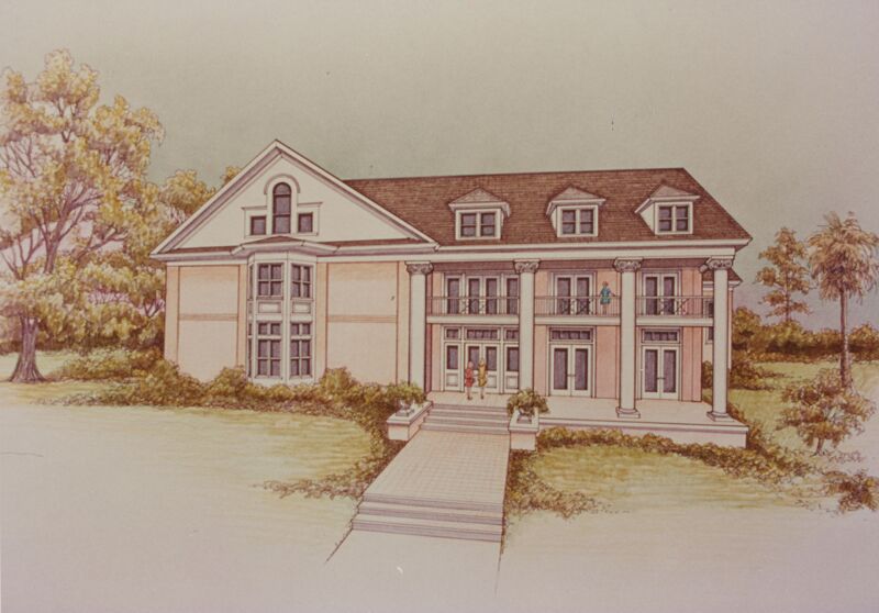 Alpha Nu Chapter House Drawing Photograph Image