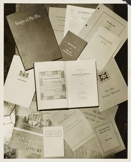 Publications in Use by Phi Mu Photograph, 1952 (image)