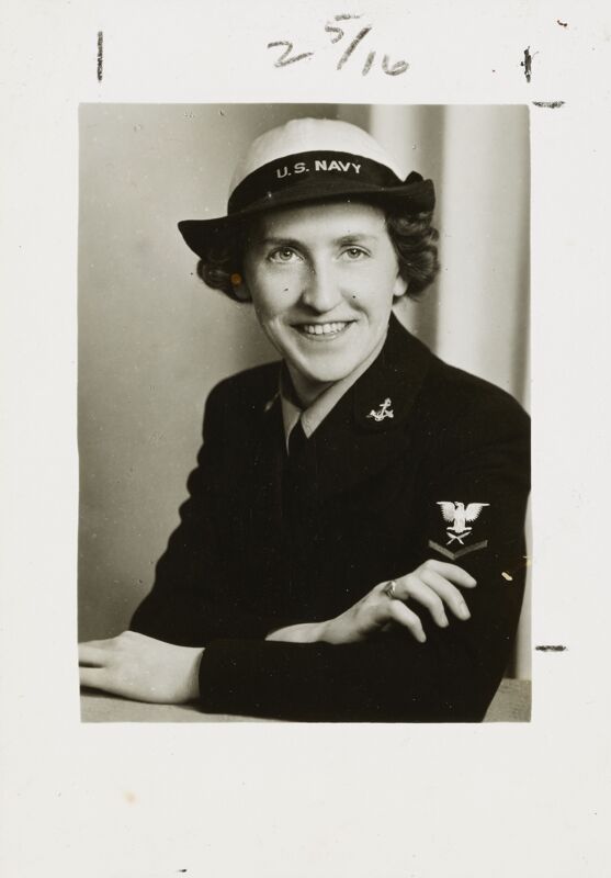 c. 1940s Katherine Holen in WAVES Uniform Photograph Image