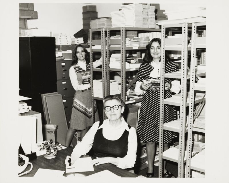 c. 1970s Executive Office Staff in Supply Room Photograph Image