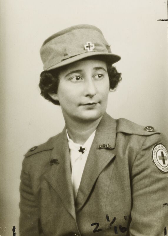 c. 1940s Lillian Summers in Red Cross Recreational Corps Uniform Photograph Image